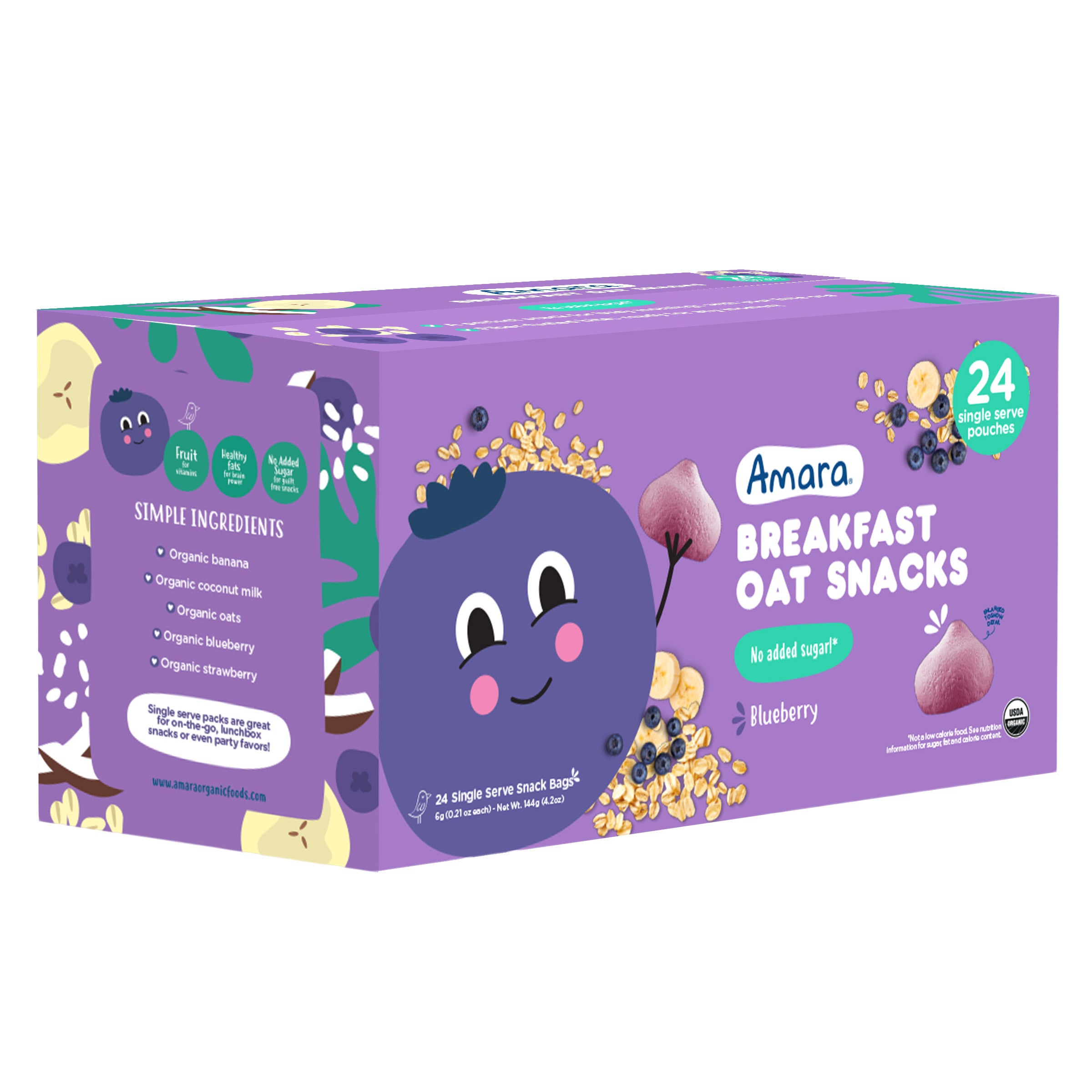 Amara Organic Single Serve Breakfast Oat Melts, 0.21 oz, 24-count