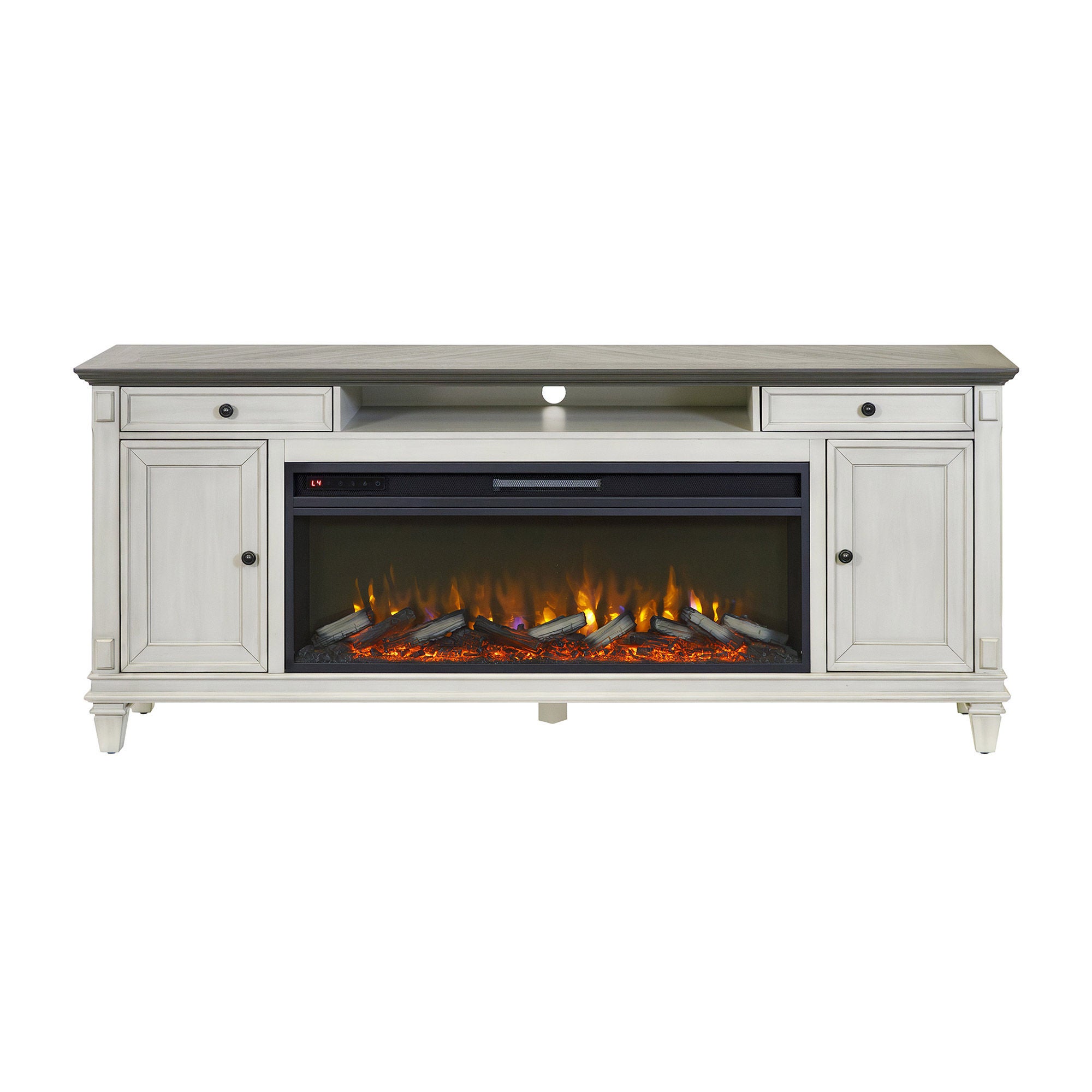 Harrington 75.5” TV Console with Electric Fireplace