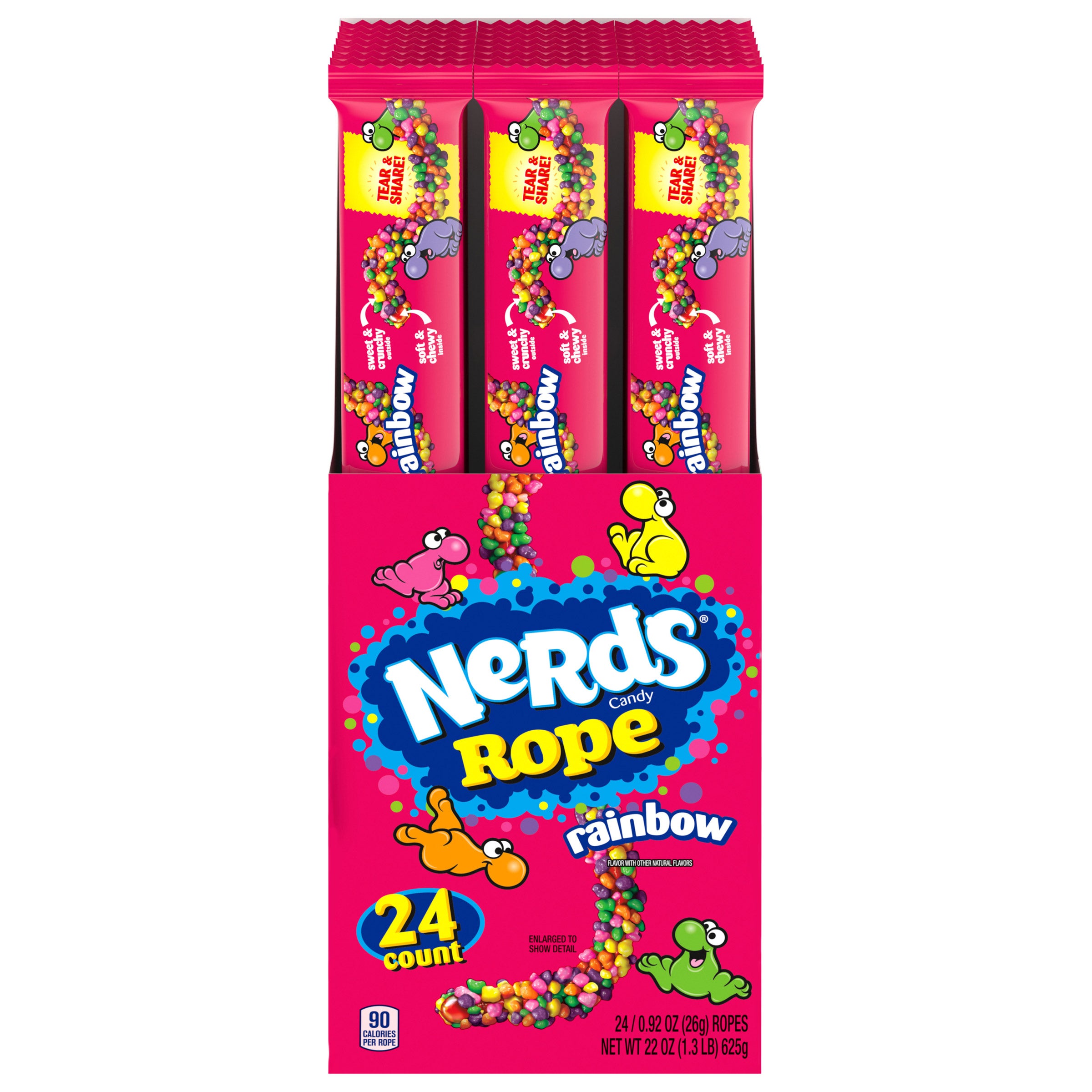 Nerds Rainbow Ropes, 0.92 oz, 24-Count