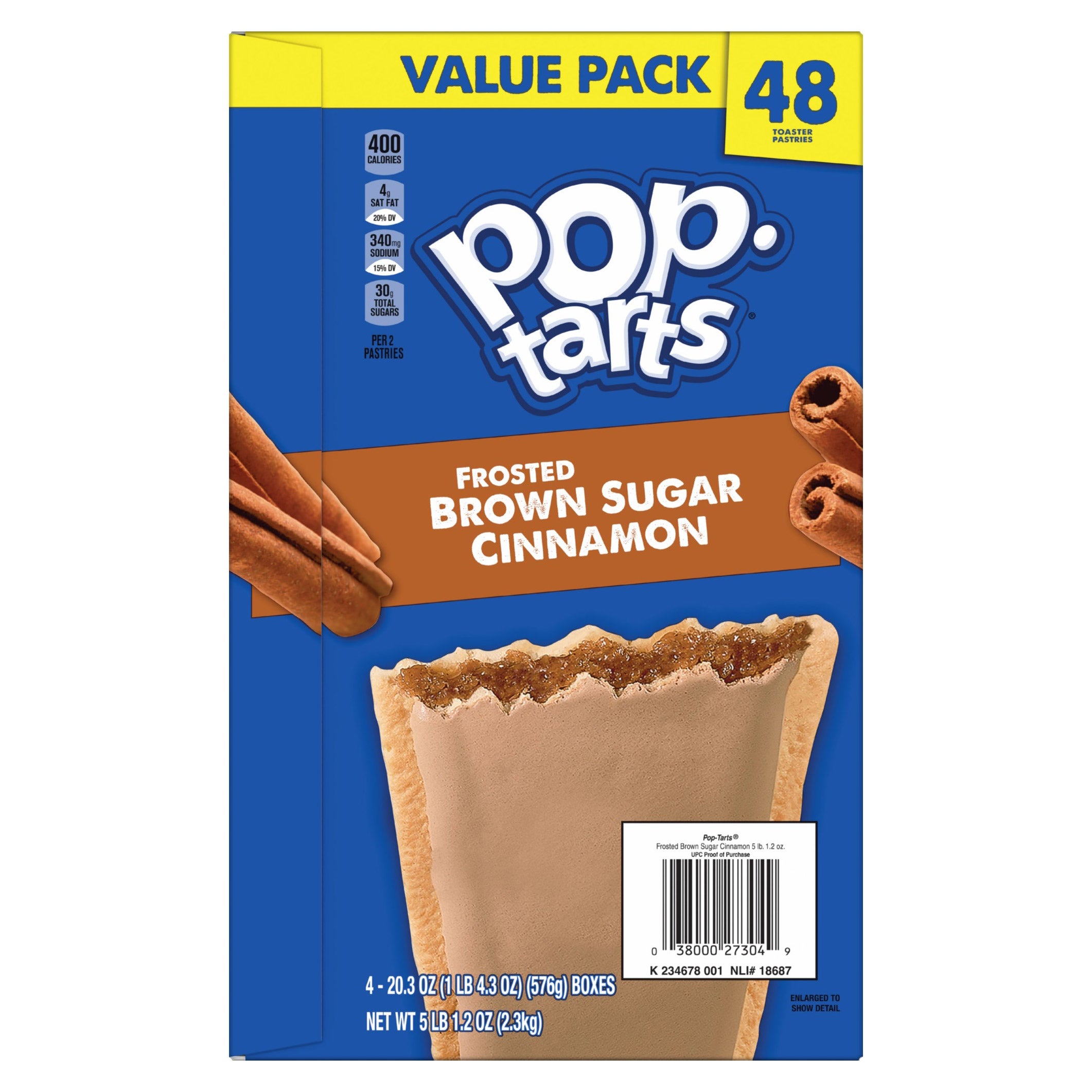 Pop-Tarts, Frosted Brown Sugar Cinnamon, 48-count