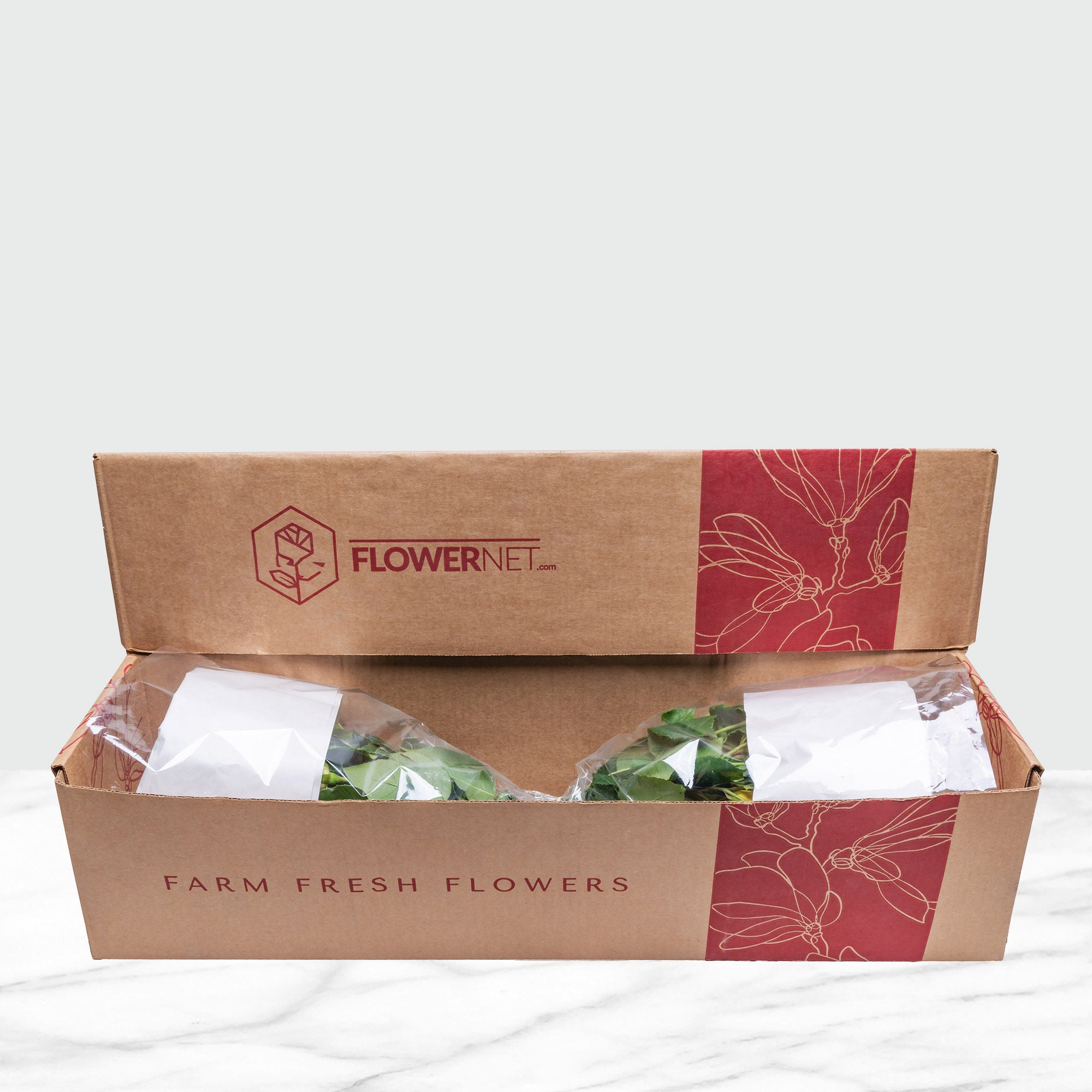50-stem Red and White Roses