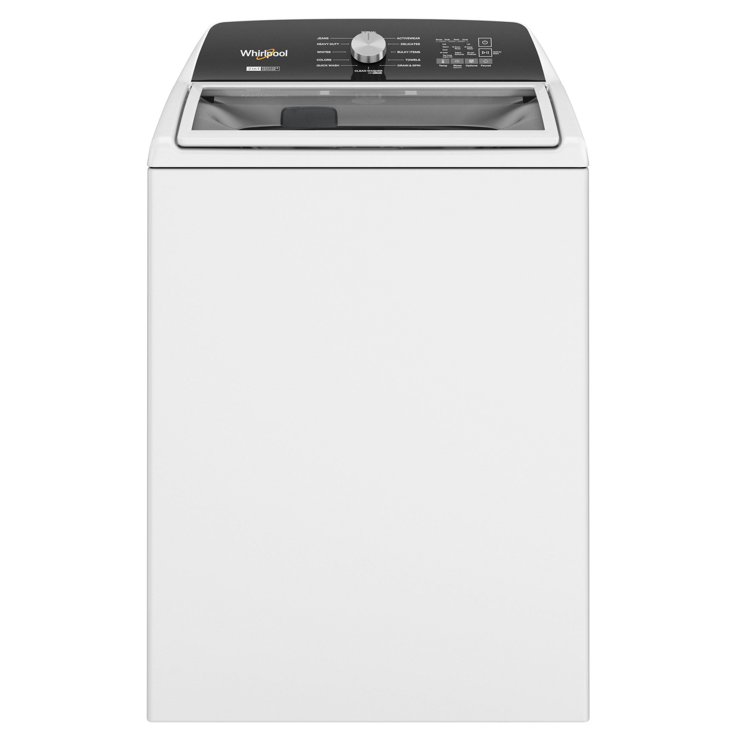 Whirlpool 4.7-4.8 cu. ft. Top Load Washer with 2 in 1 Removable Agitator