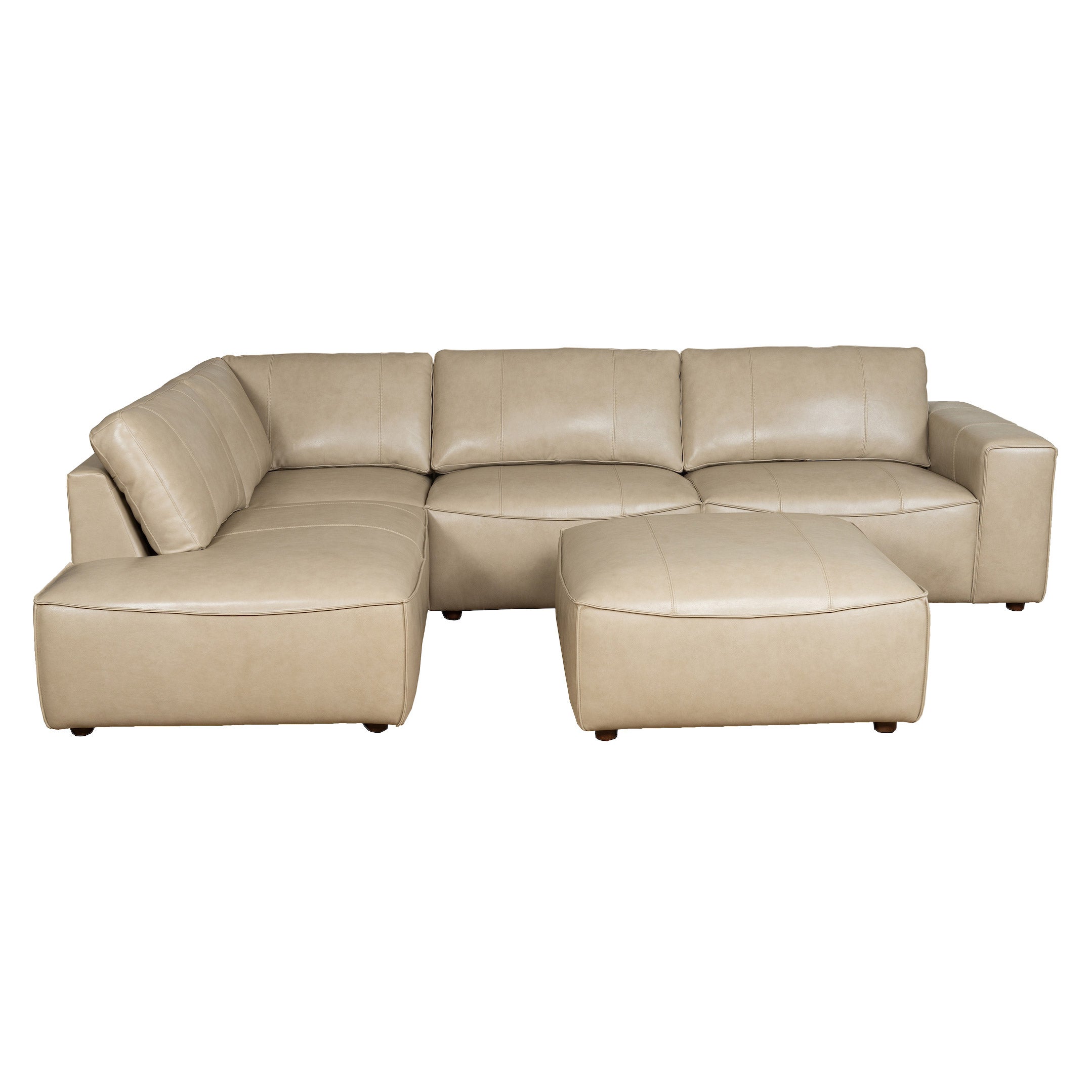 McCallis Leather Chaise Sectional