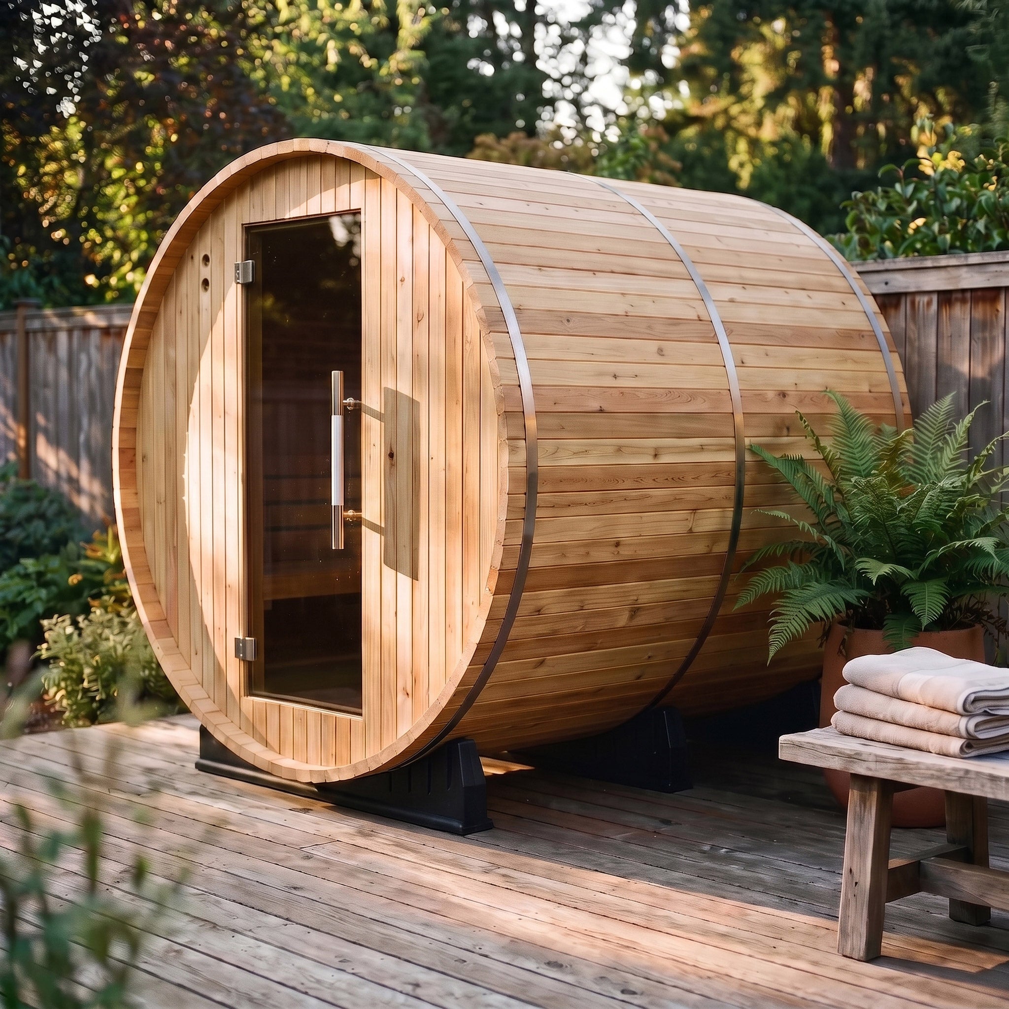 Almost Heaven Saunas Emerson 6-person Outdoor Barrel Sauna