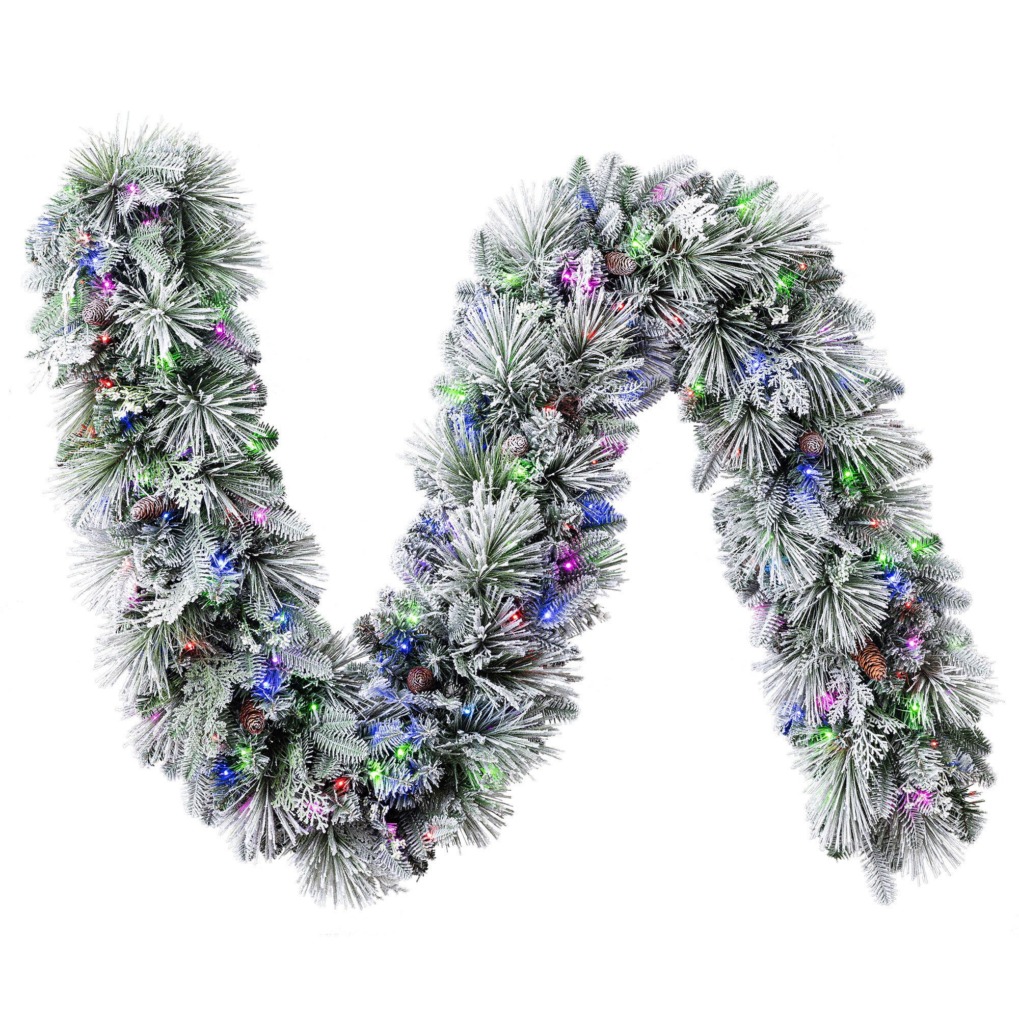 9' Pre-Lit Radiant Micro LED with Twinkle Artificial Flocked Greenery Garland