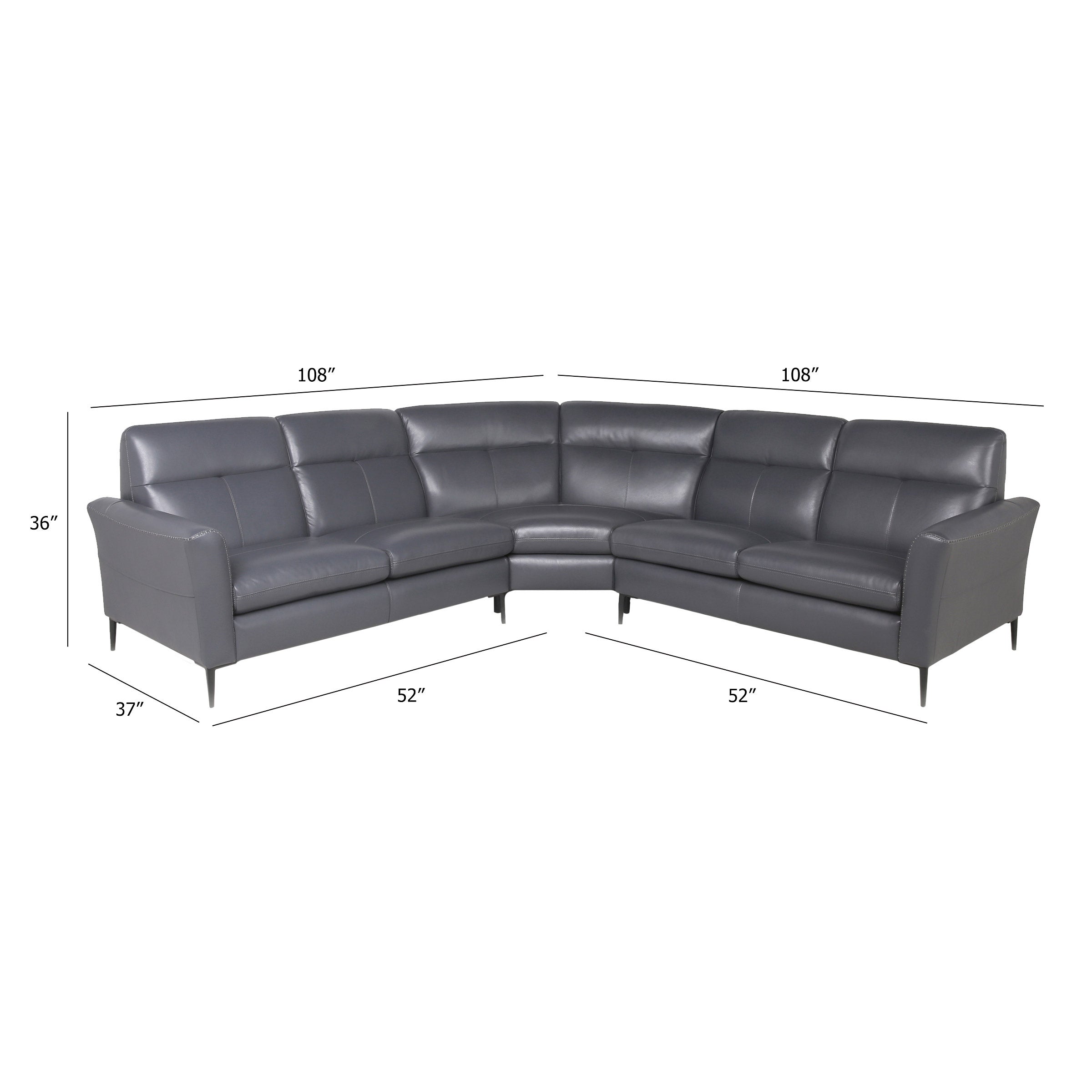 Carina 3-piece Leather Sectional