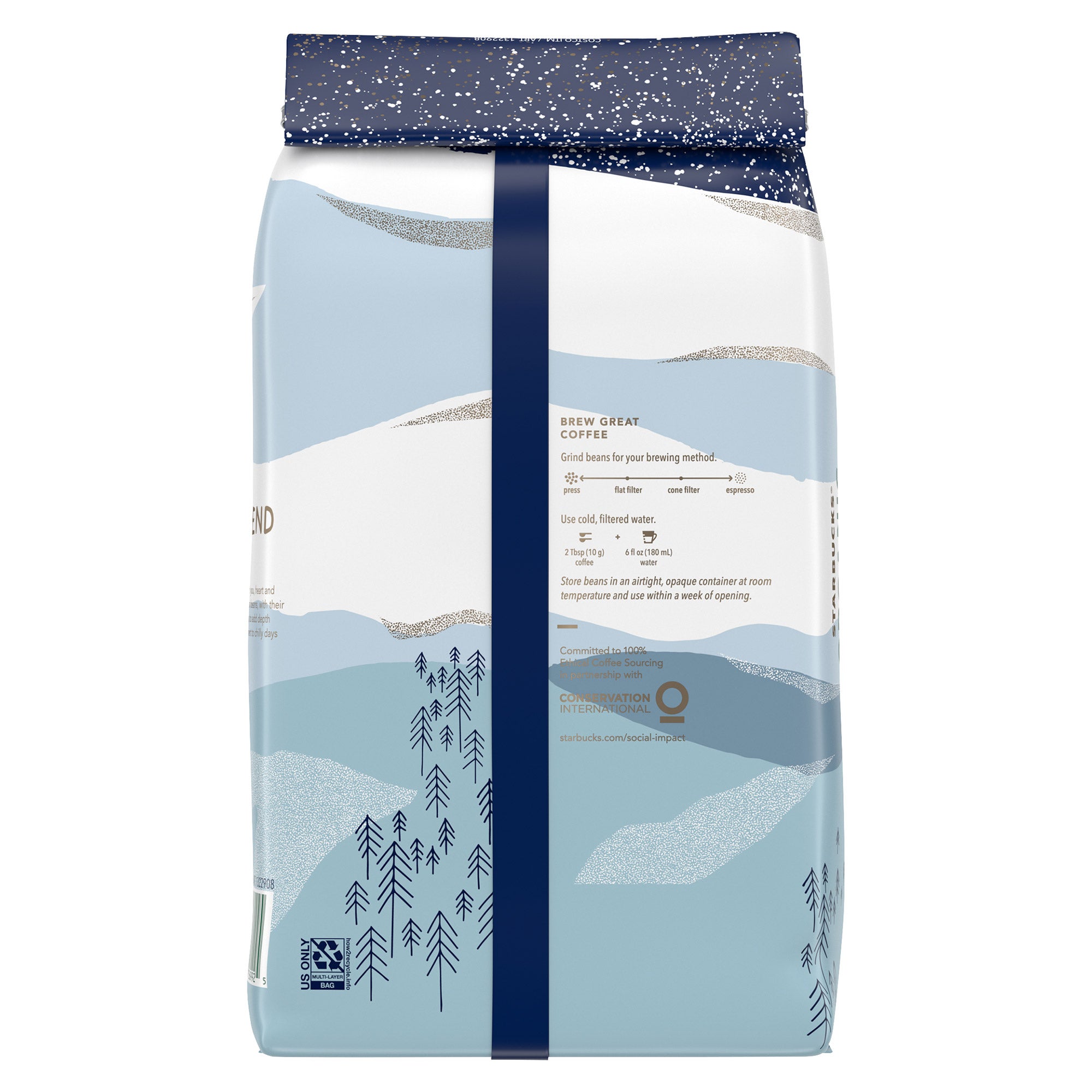 Starbucks Organic Winter Blend Whole Bean Coffee, Medium, 2.5 lbs