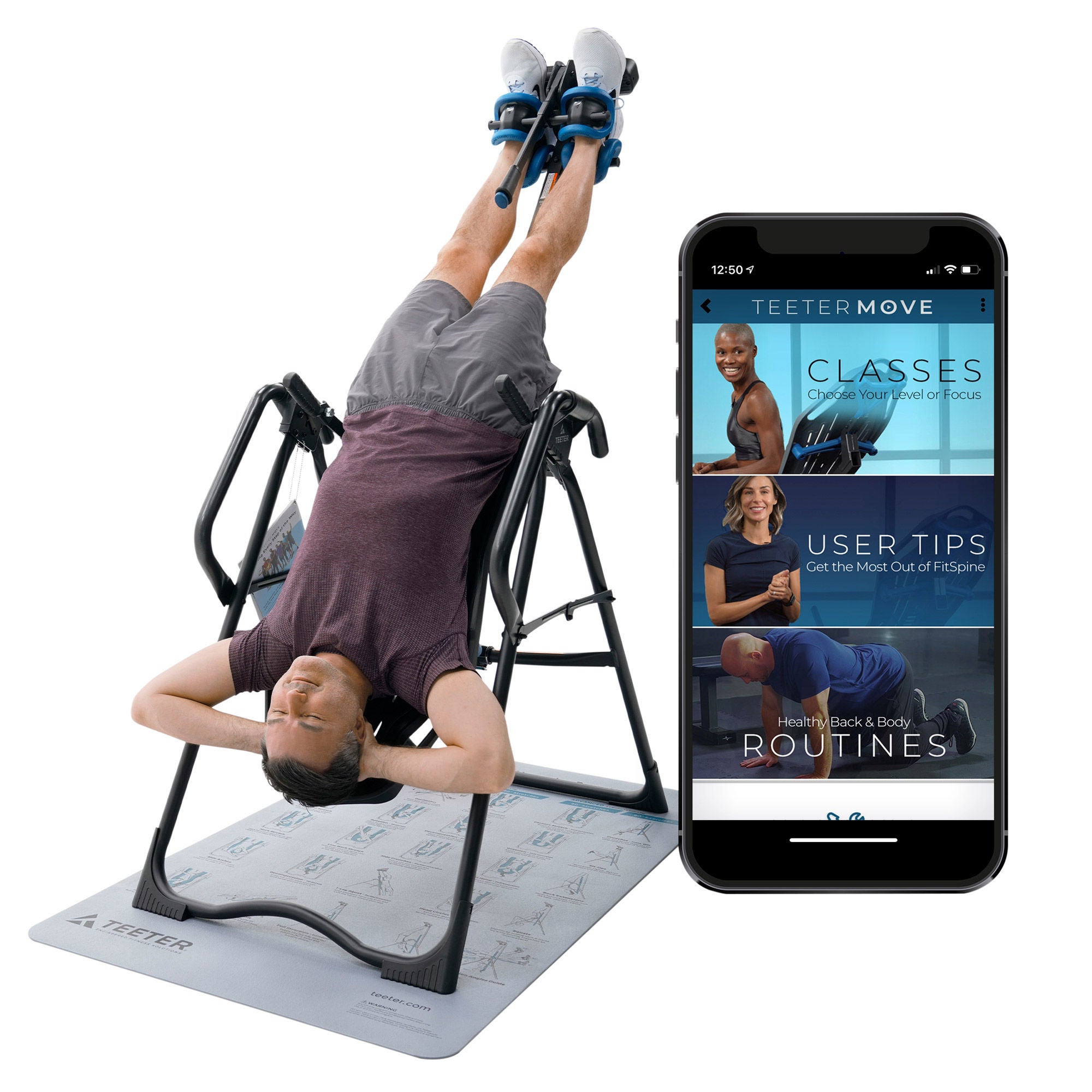 Teeter FitSpine FX-3 Premium Inversion Table with Program Mat + Comfort Cushion