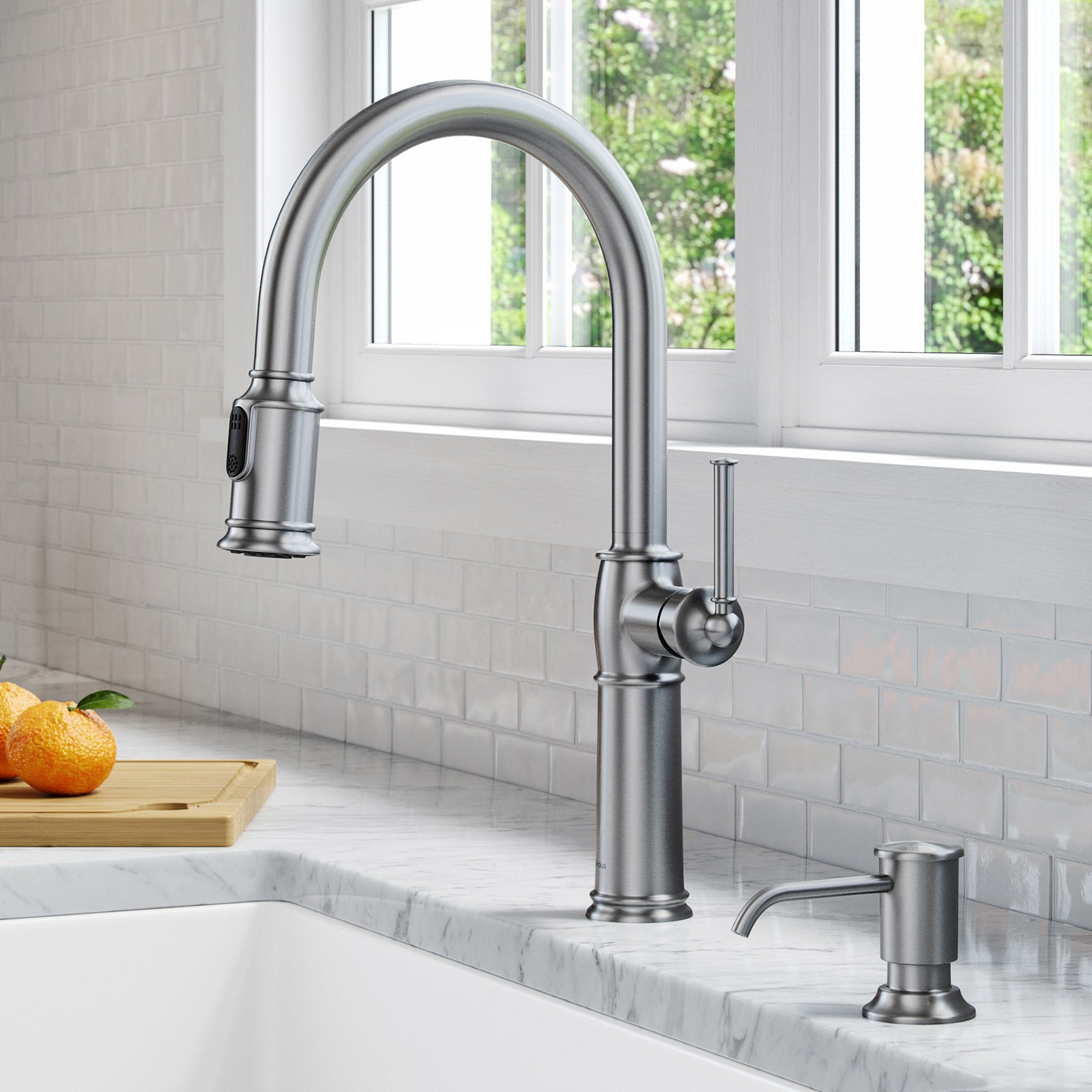 KRAUS Pull-down Kitchen Faucet and Soap Dispenser