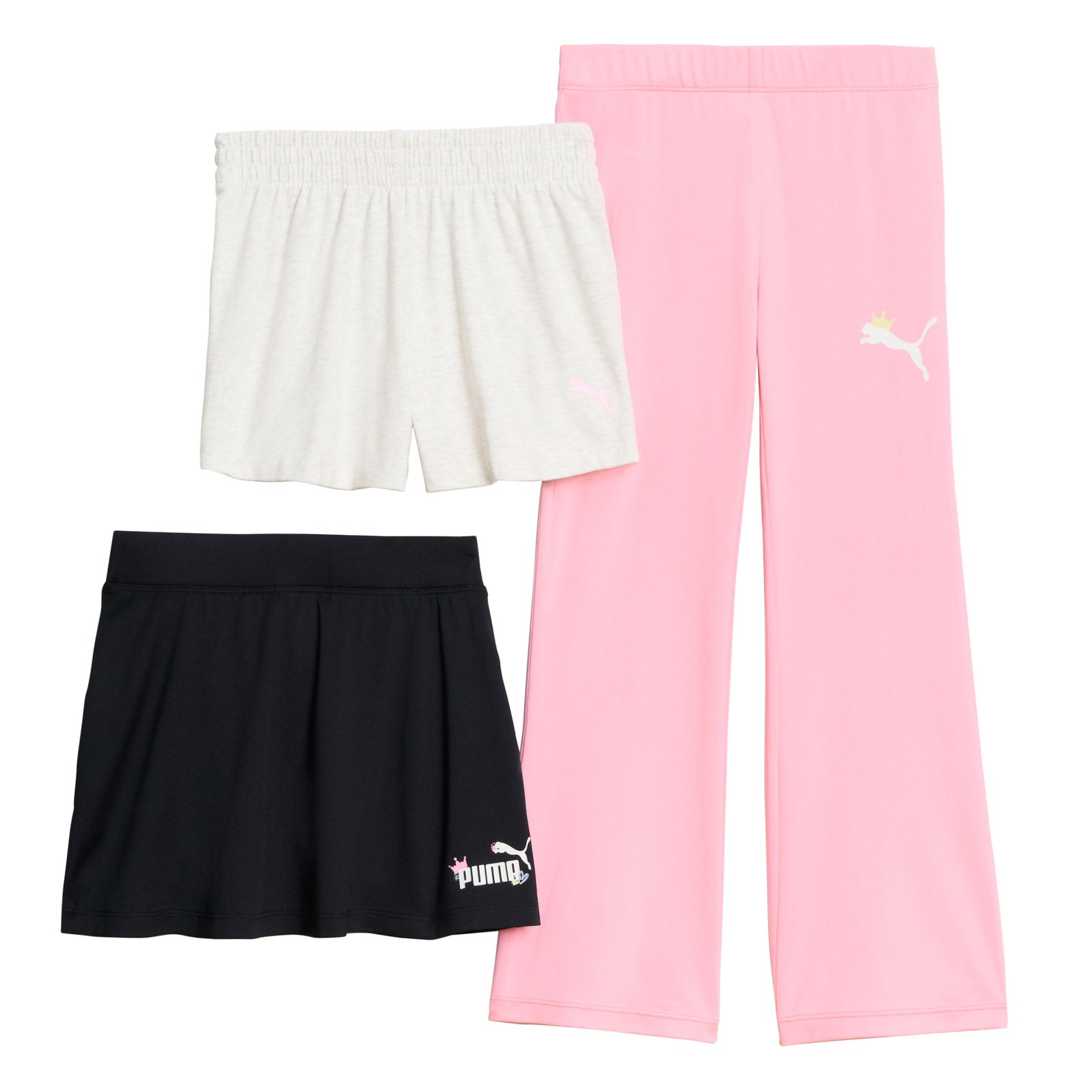 Puma Kids' 3-pack Skort, Short & Flare Legging