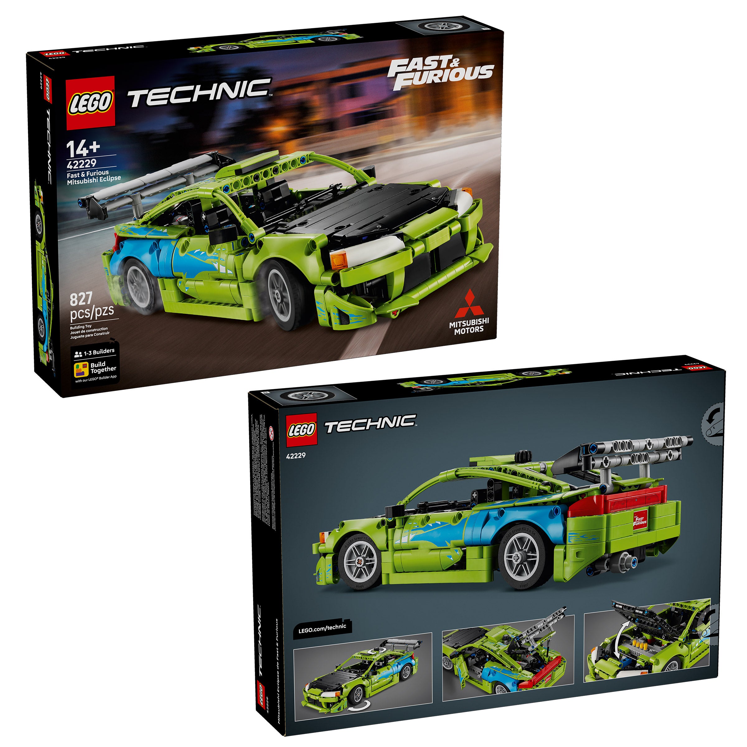 LEGO Custom Garage Mustang & Fast and Furious Mitsubishi Eclipse Bundle