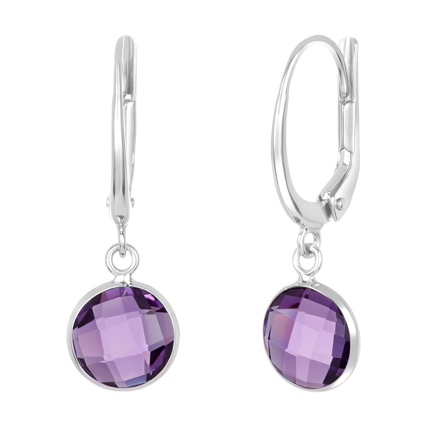 Amethyst 14kt White Gold Earrings