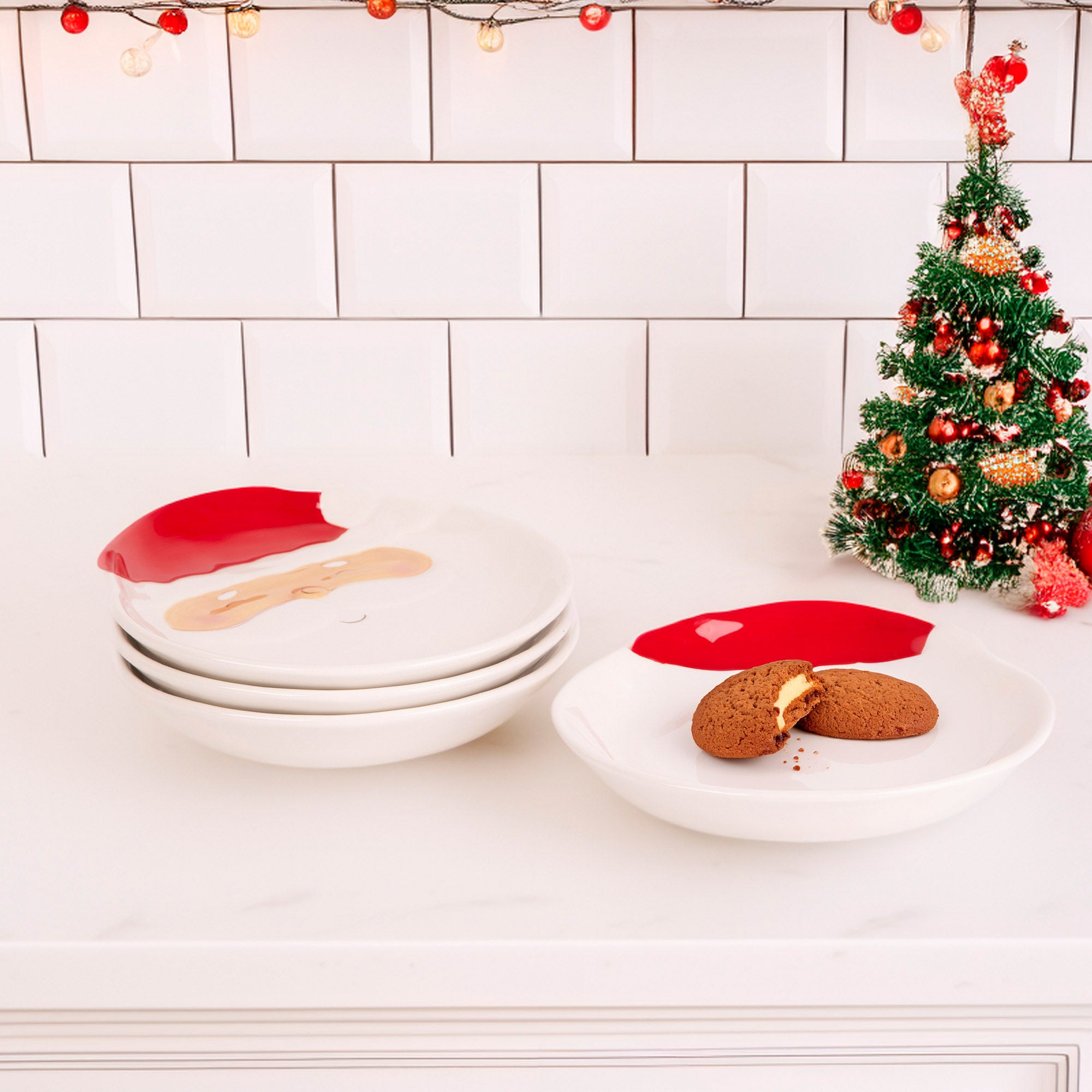 Home Essentials 8-piece Santa Face Plate & Bowl Set