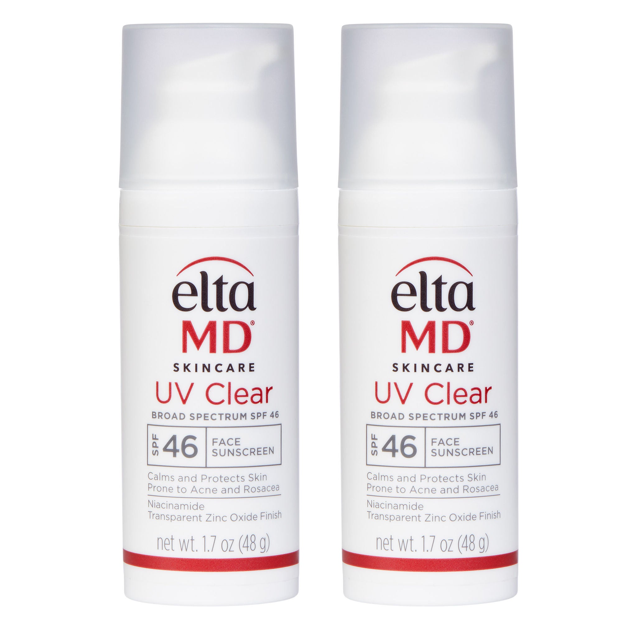 EltaMD UV Clear Broad-Spectrum Facial Sunscreen SPF 46 1.7 oz, 2-pack