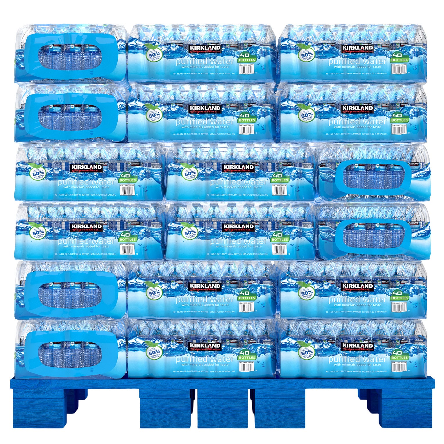 Kirkland Signature Bottled Water, 16.9 fl oz, 40-count, 48 Case Pallet - PA and NJ ONLY