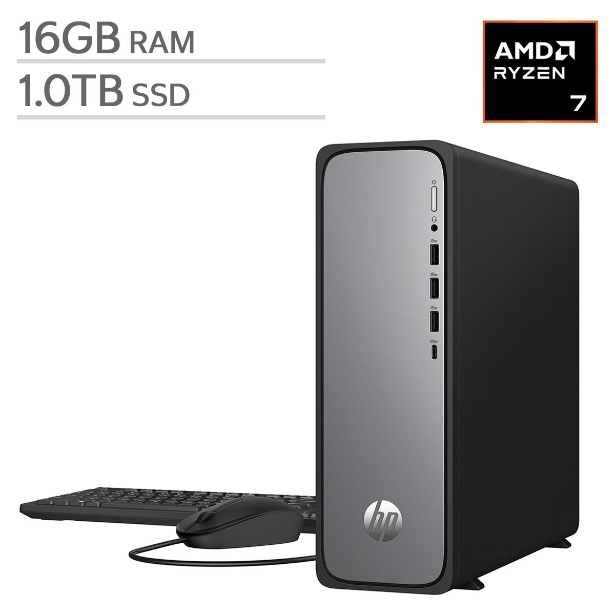 HP OmniDesk Slim Desktop PC - AMD Ryzen 7 7445HS - 16GB Memory - 1TB SSD - Windows 11 Home