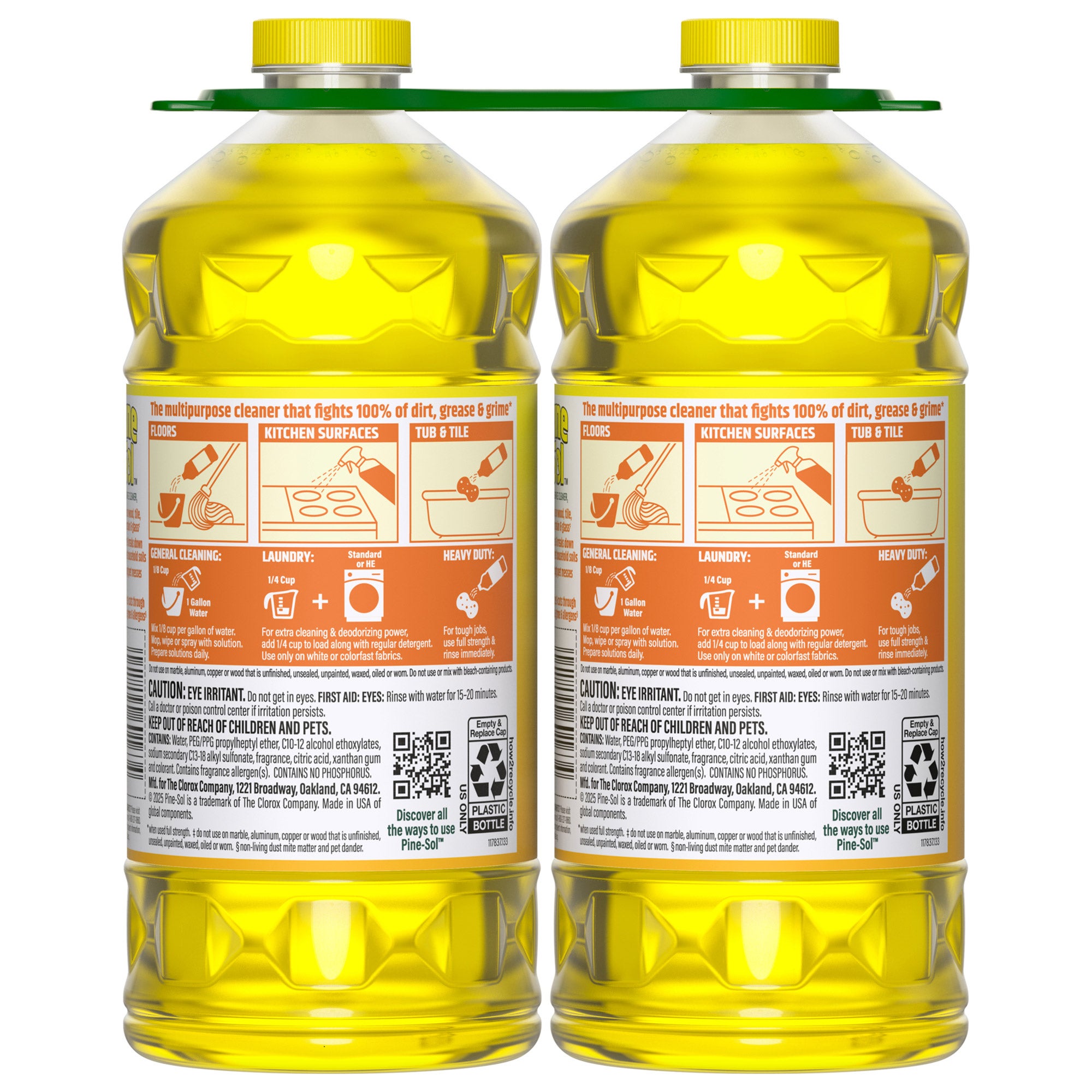 Pine-Sol Multi-Surface Cleaner, Lemon Fresh, 60 fl oz, 2-count
