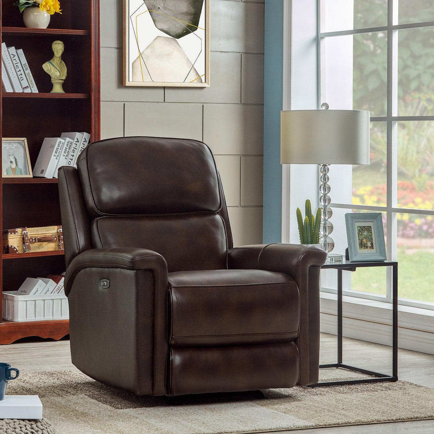 Laiken Leather Power Glider Recliner with Power Headrest