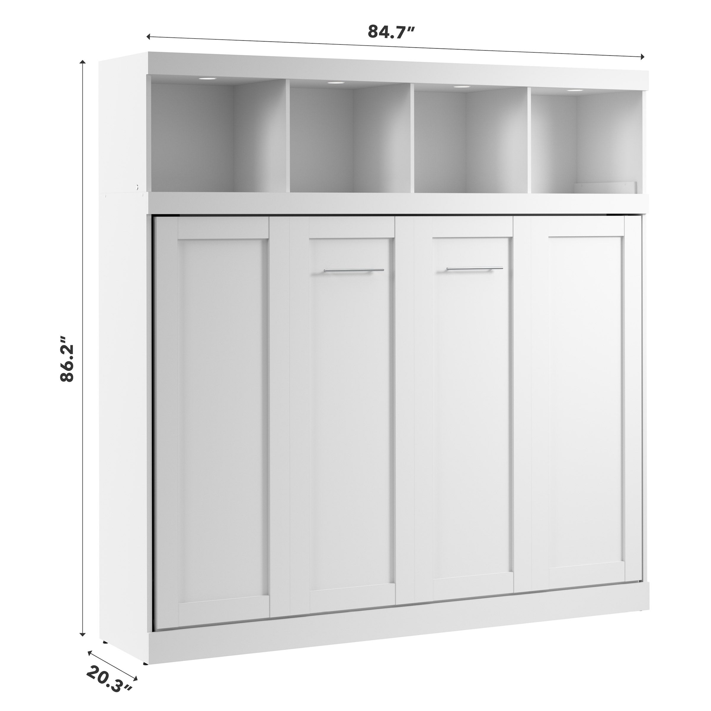 Oasis Horizontal Murphy Bed with Overhead Storage, Queen Size
