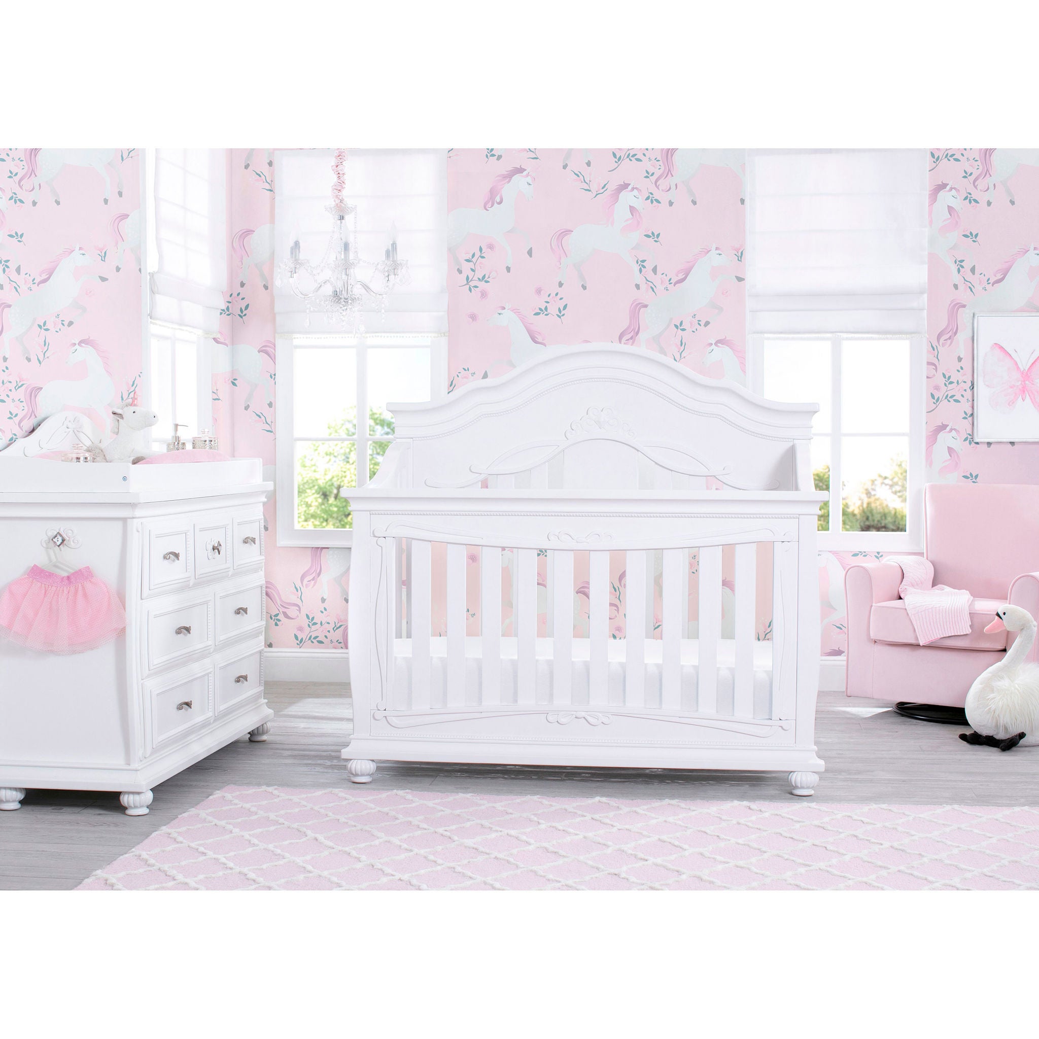Simmons Kids Ariel 7-piece Nursery Furniture Set with Glider Chair