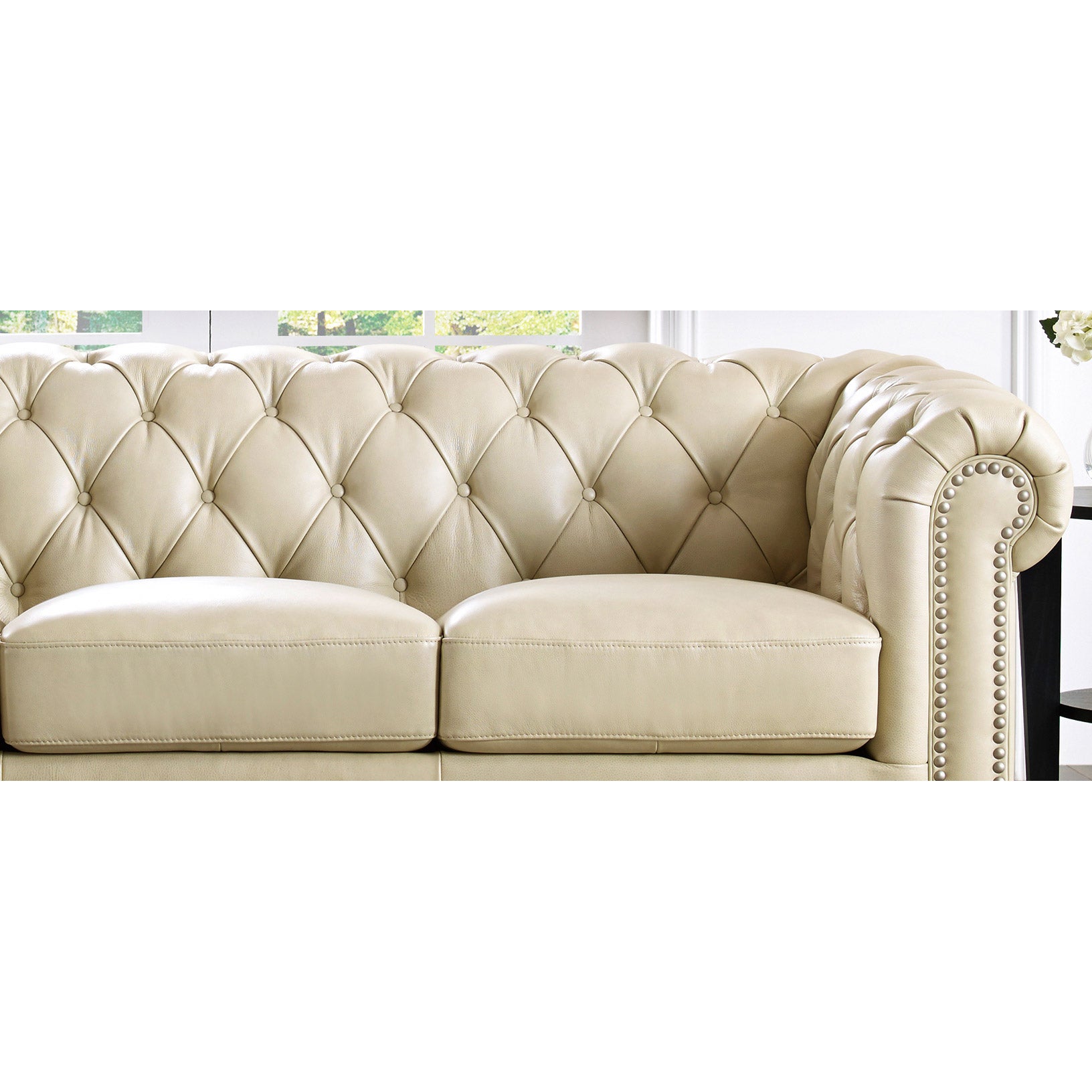 Allington Top Grain Leather Sofa - Eggshell White
