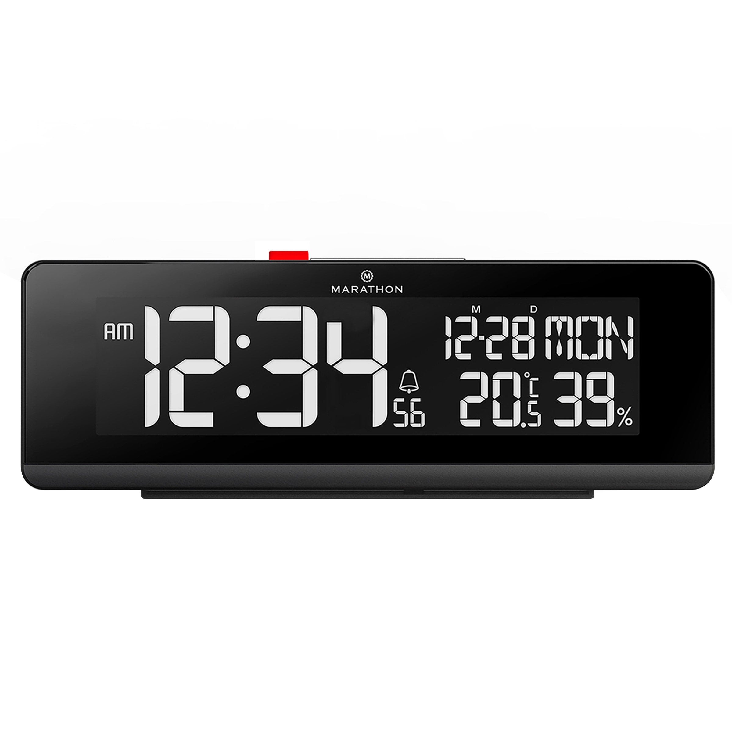 Marathon Spectrum Color Changing LCD Alarm Clock with USB Charging