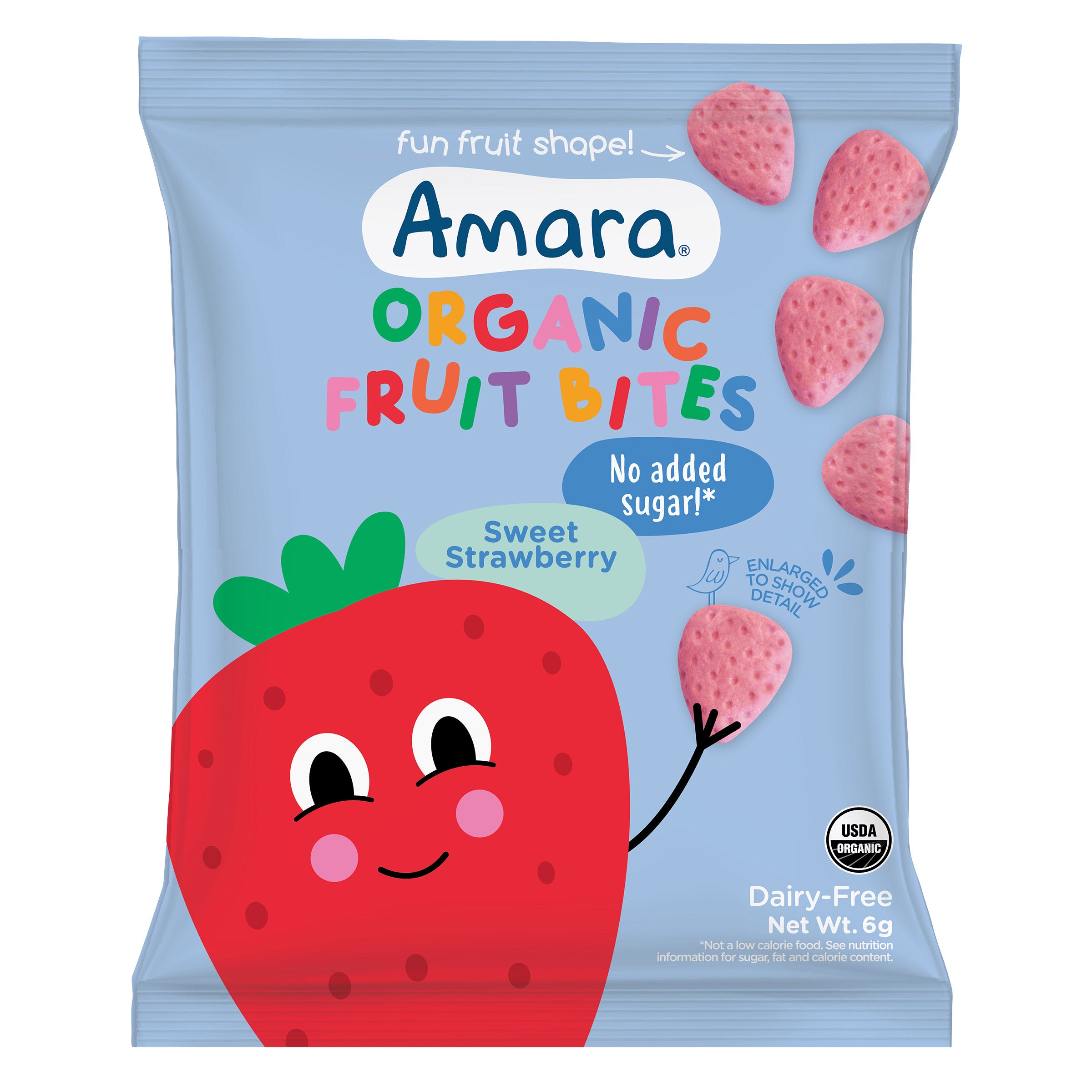 Amara Organic Strawberry Single Serve Fruit Bites, 0.21 oz, 24-count