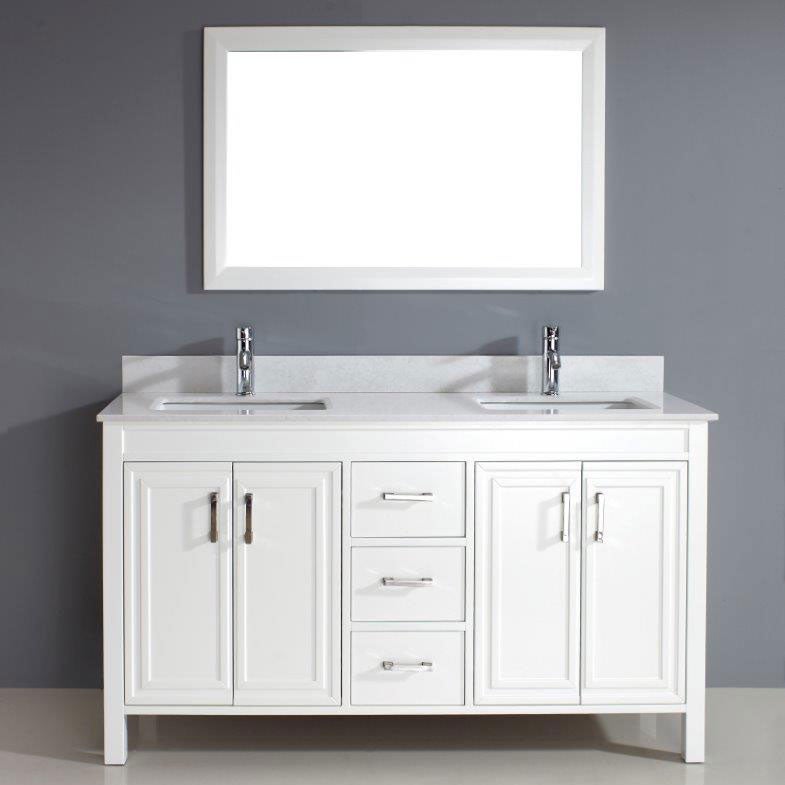 Corniche 60” White Double Sink Vanity by Studio Bathe