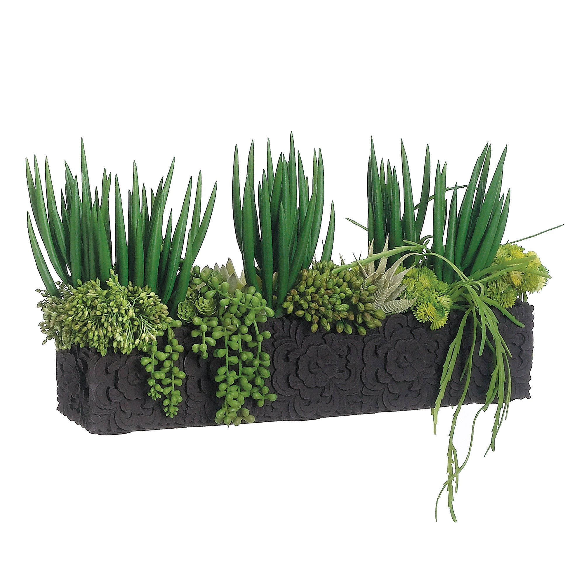 Faux Succulent Arrangement in Cement Planter