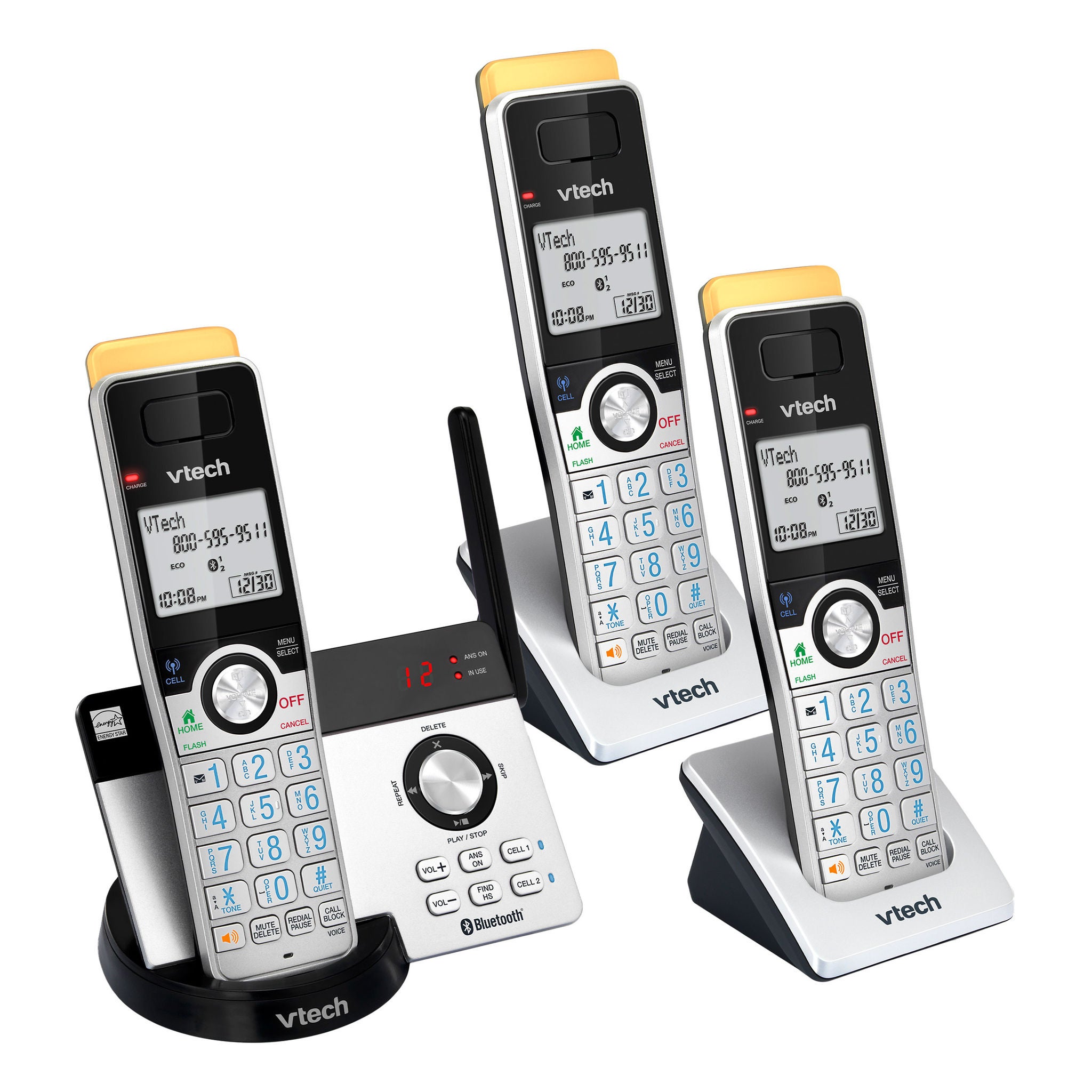 VTech Super Long Range 3 Phone Handset Connect to Cell Answering System