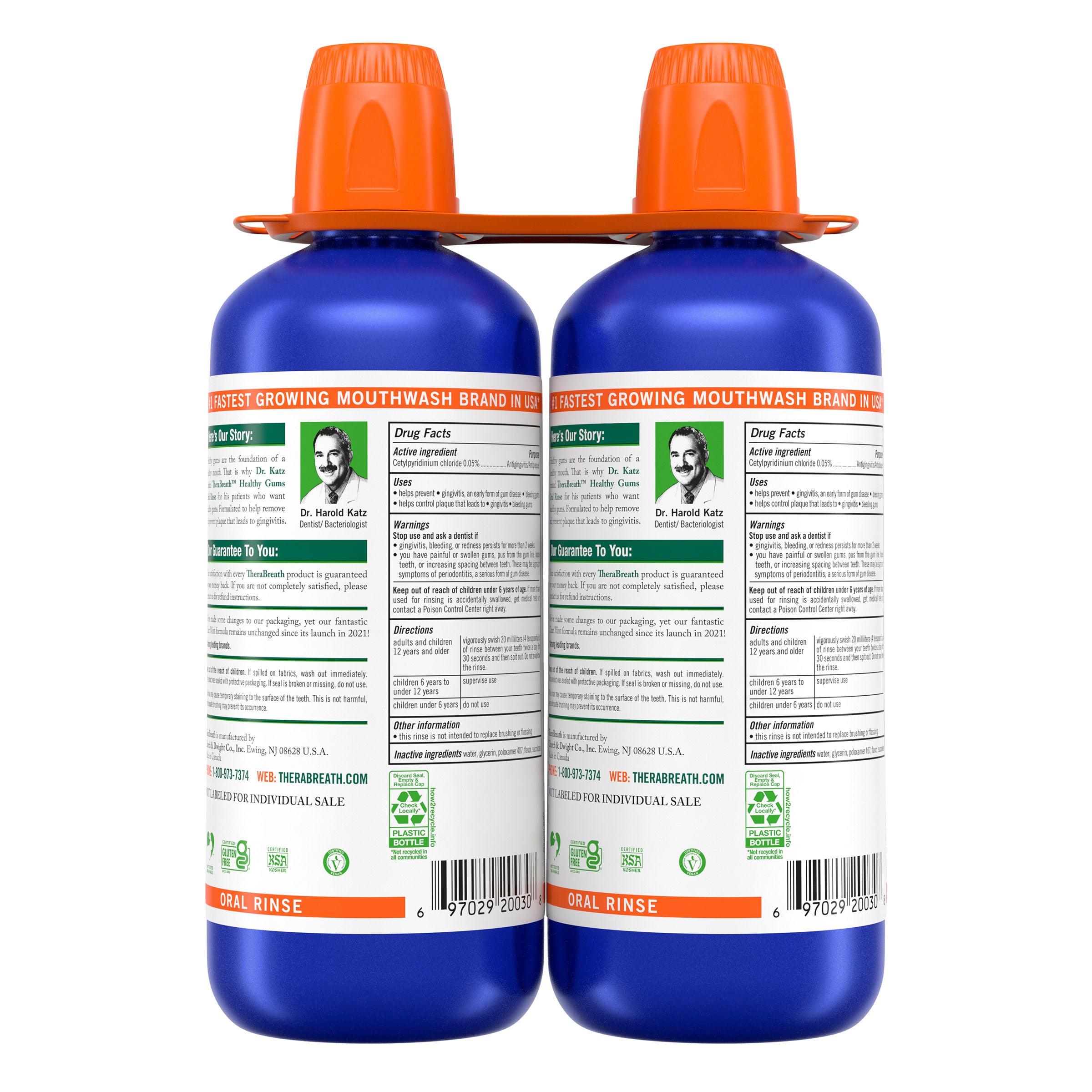 TheraBreath Healthy Gums Oral Rinse, 33.8 fl oz, 2-pack