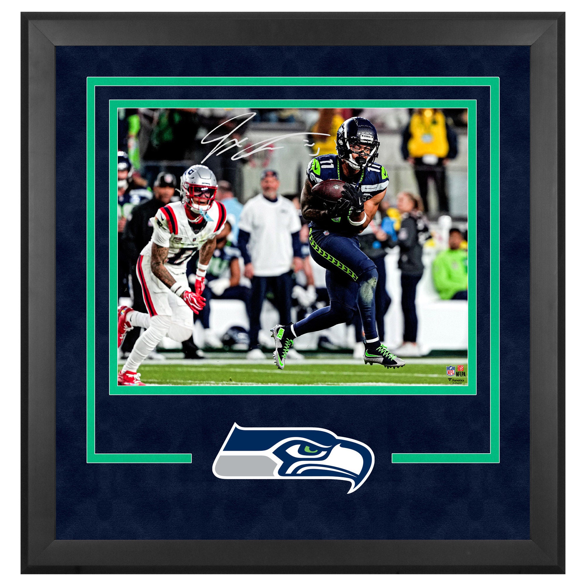 Jaxon Smith-Njigba Autographed Seattle Seahawks Super Bowl LX Champions Deluxe Framed Photograph - Fanatics Authenticated
