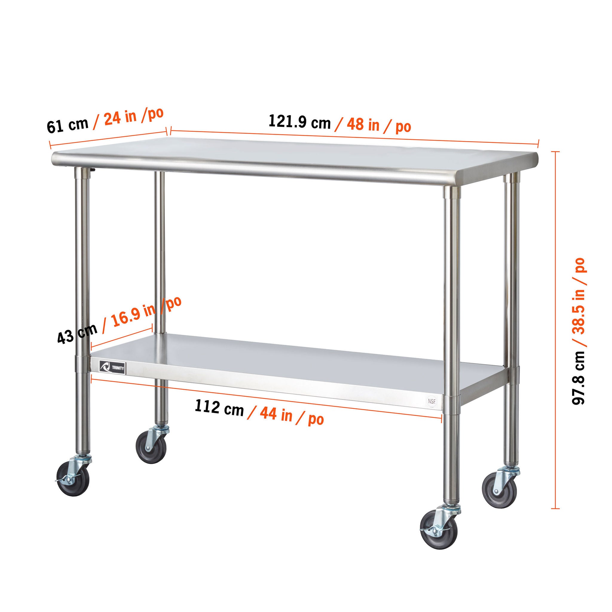 TRINITY Stainless Steel Prep Table