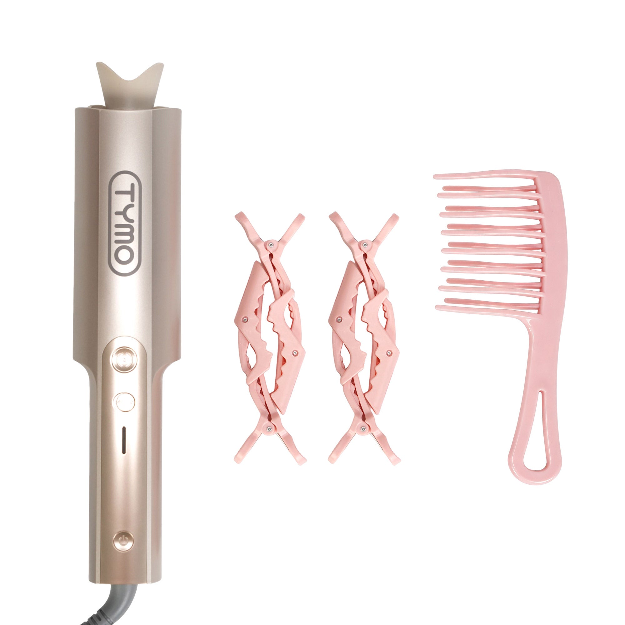 TYMO CurlPro Plus Automatic Rotating Curling Iron 1" with Clips and Comb