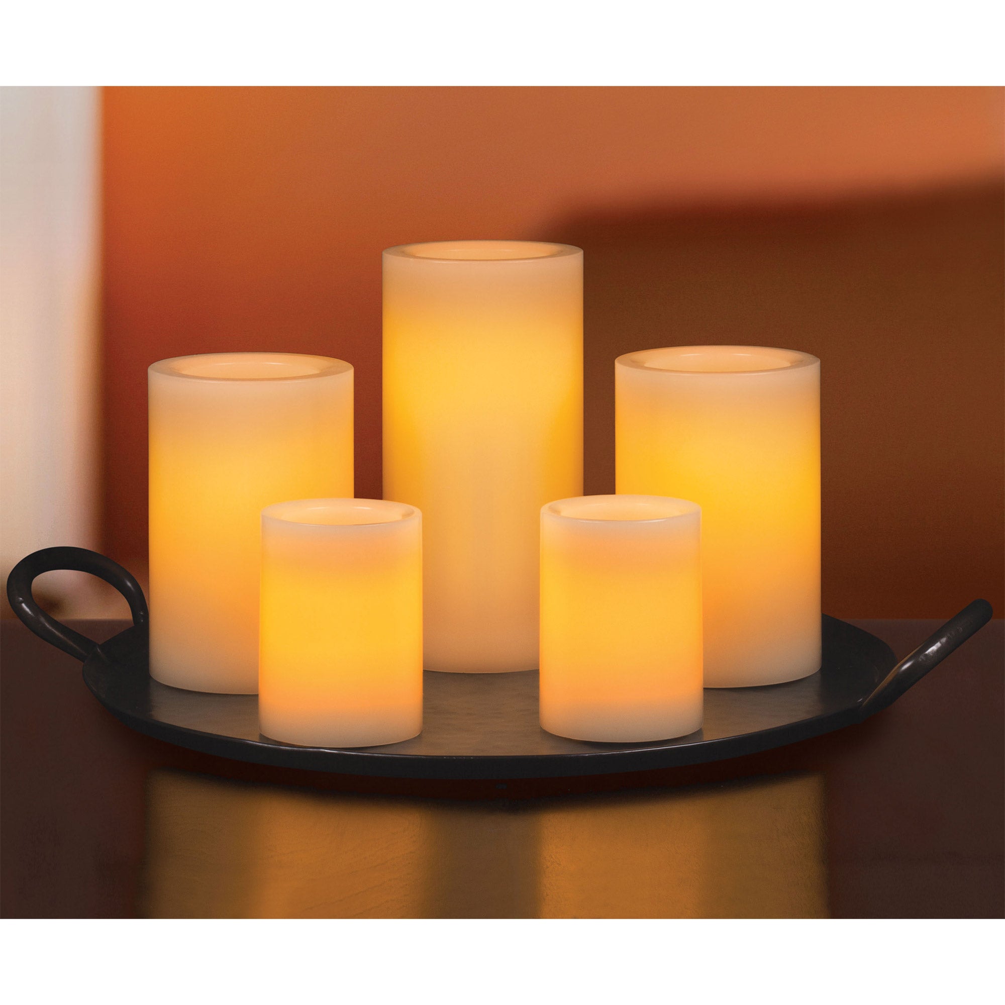 Color Changing LED Flameless Wax Candles with Remote, 5-pack