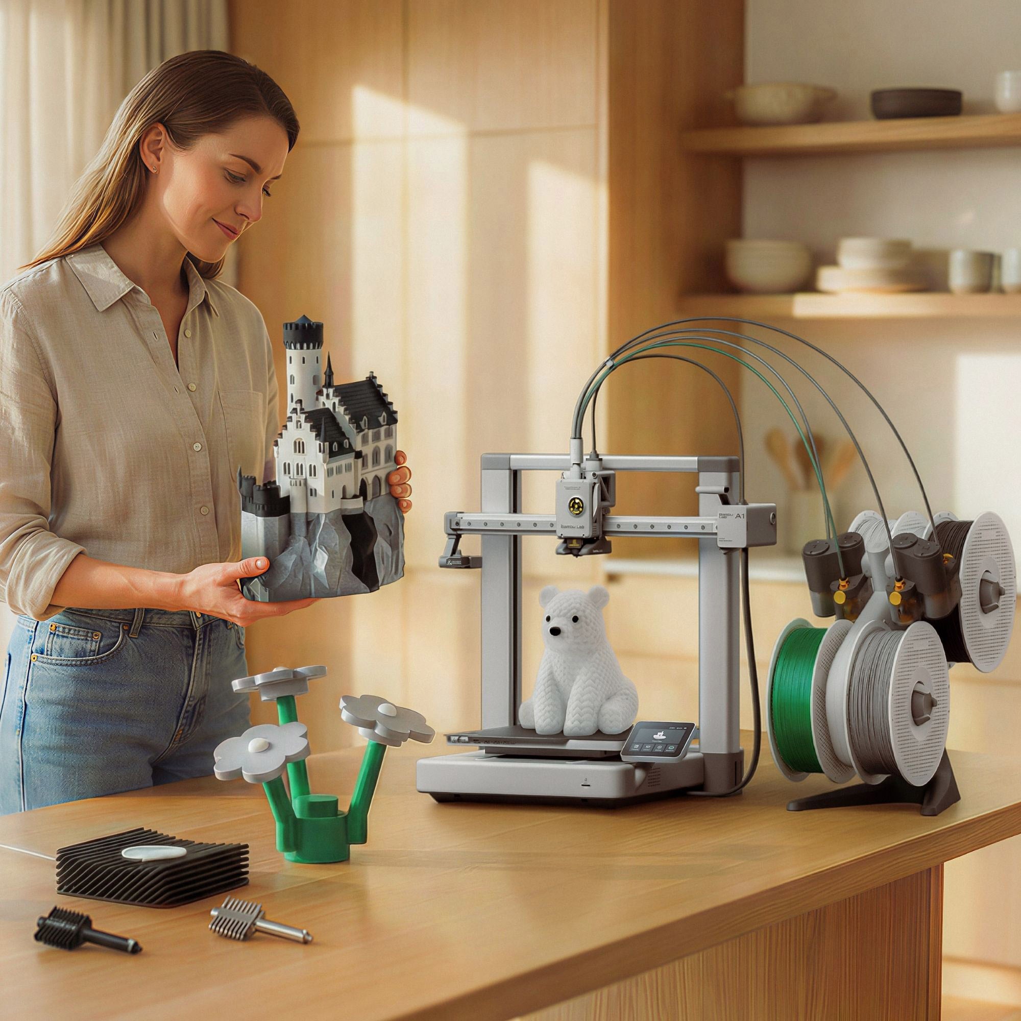 Bambu Lab A1 Combo 3D Printer Bundle