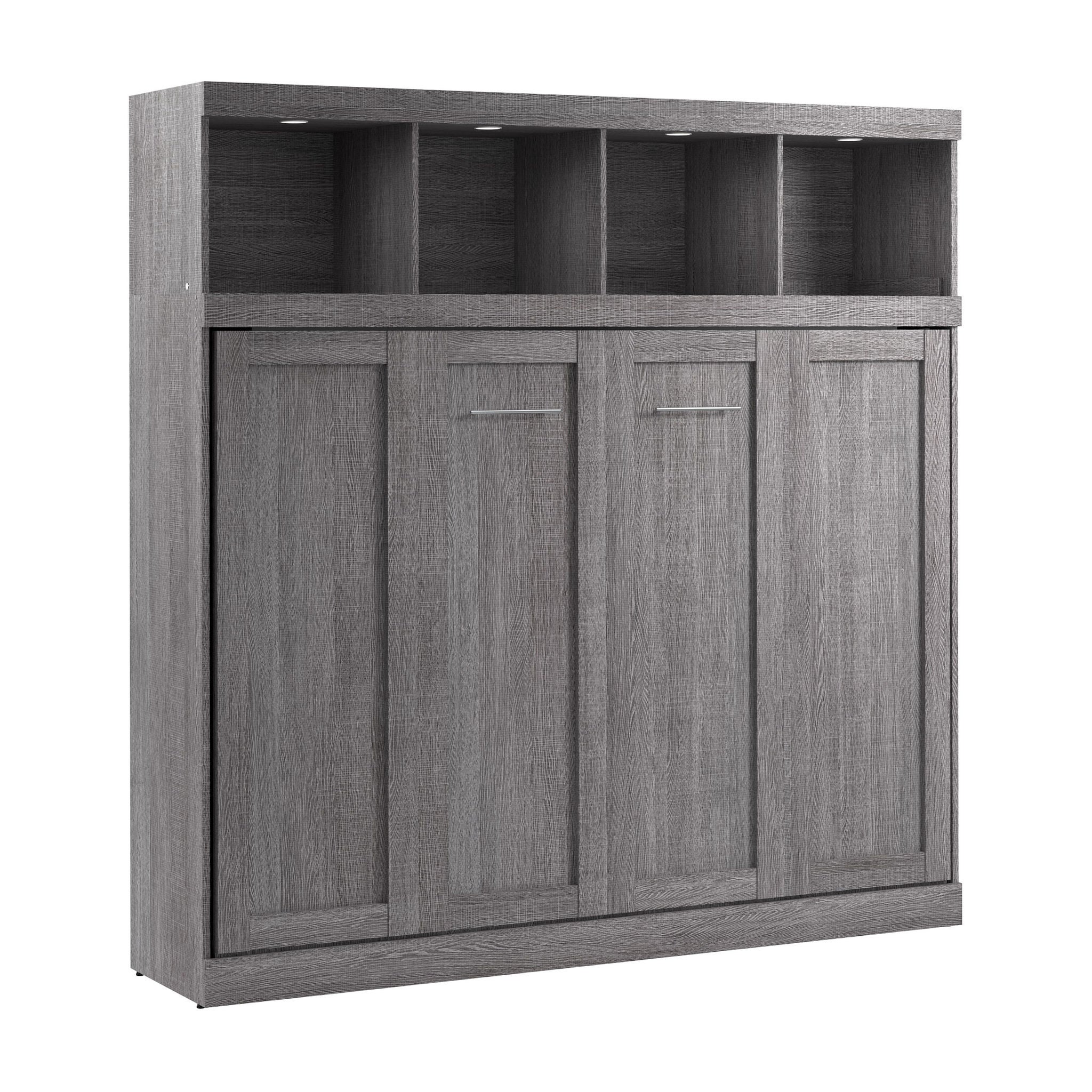 Oasis Horizontal Murphy Bed with Overhead Storage, Queen Size
