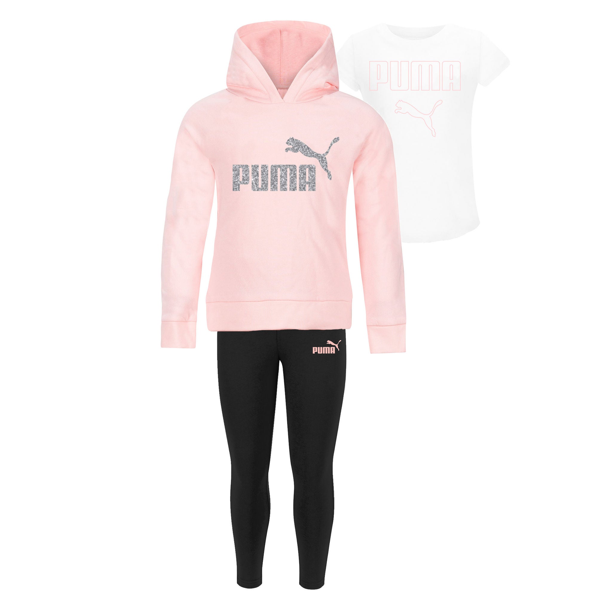 Puma Kids' 3-piece Set, Pink and Black