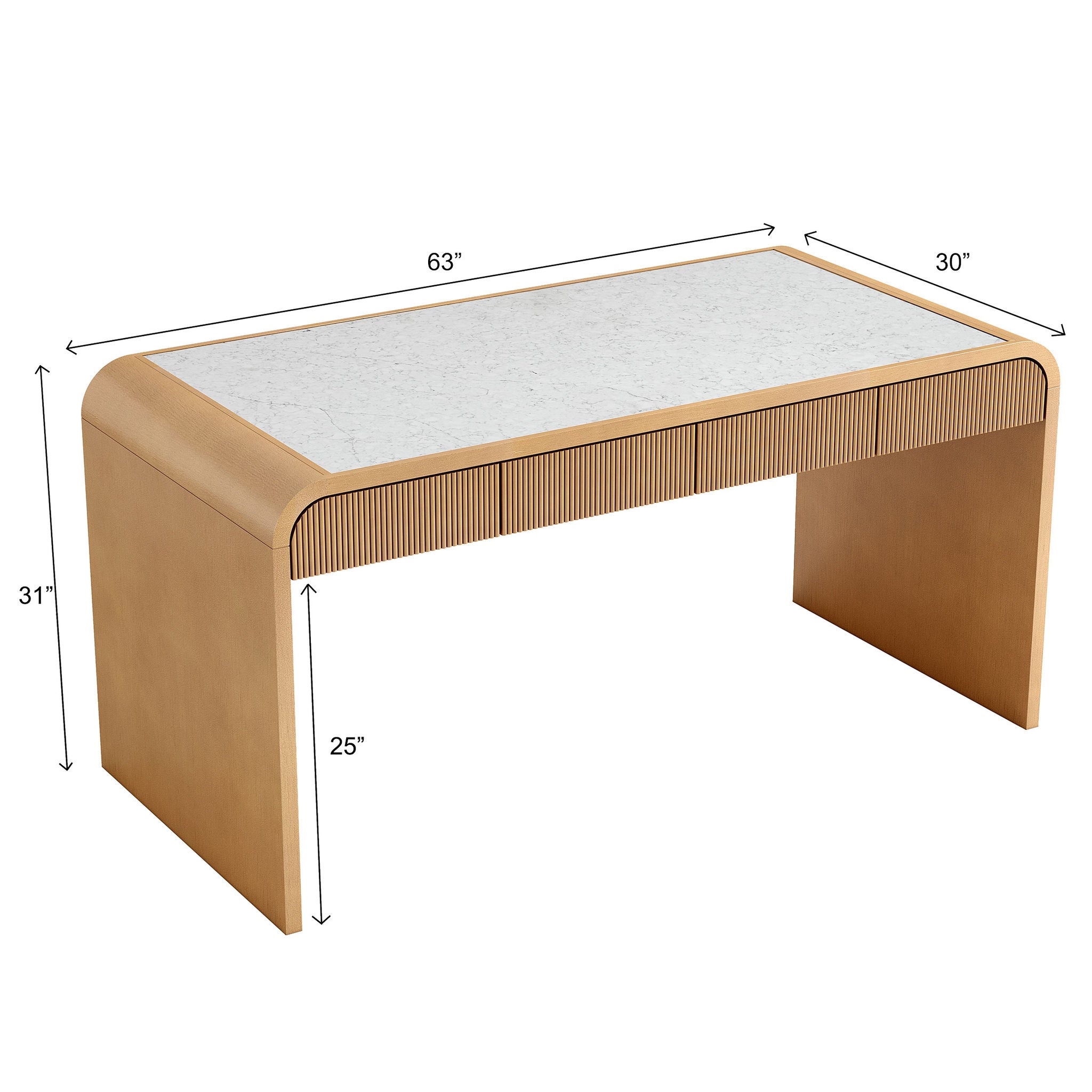 Gloria 63” Carrara Quartz Desk