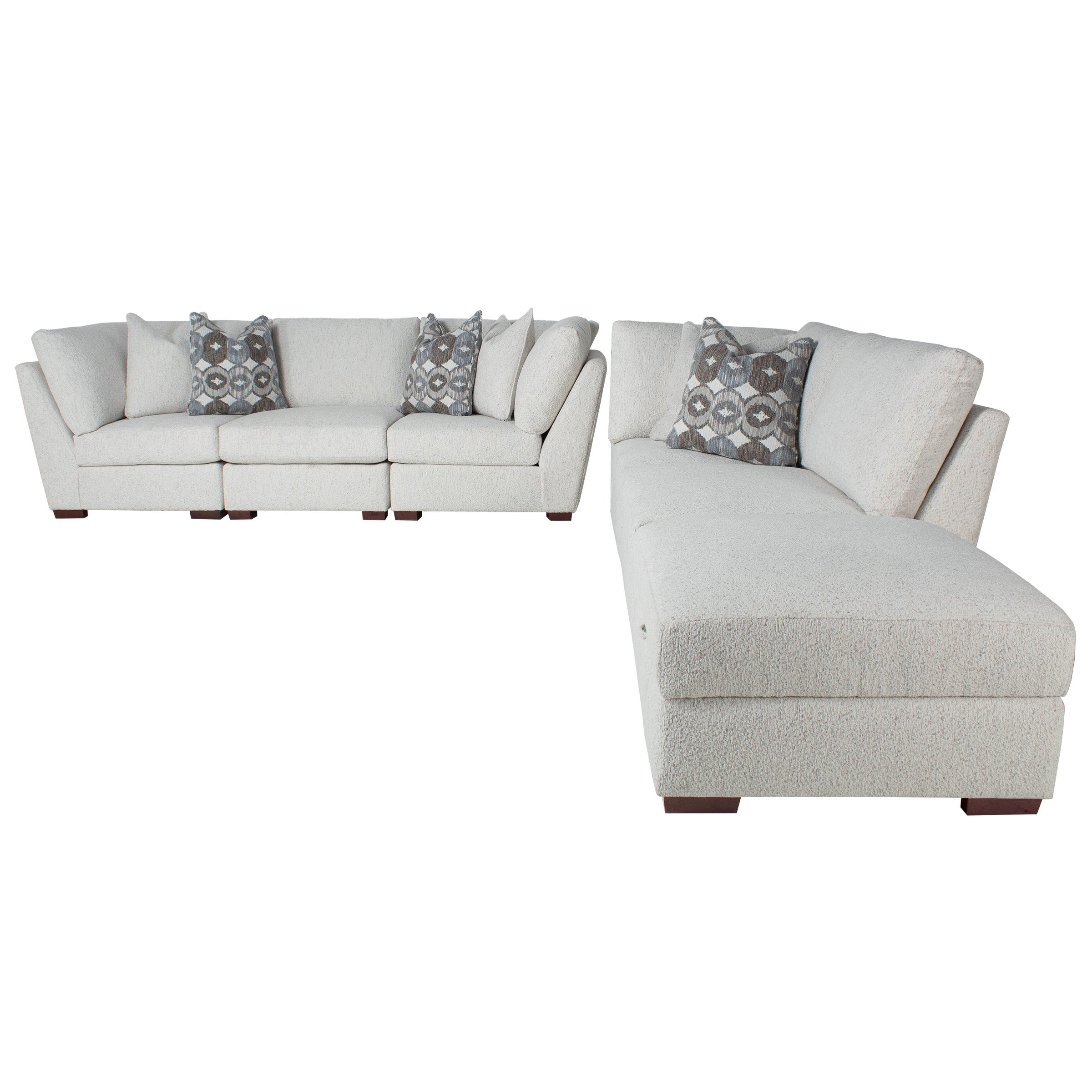 Dulaney Modular Down-Feather Blend 6-piece Sectional with Storage Ottoman