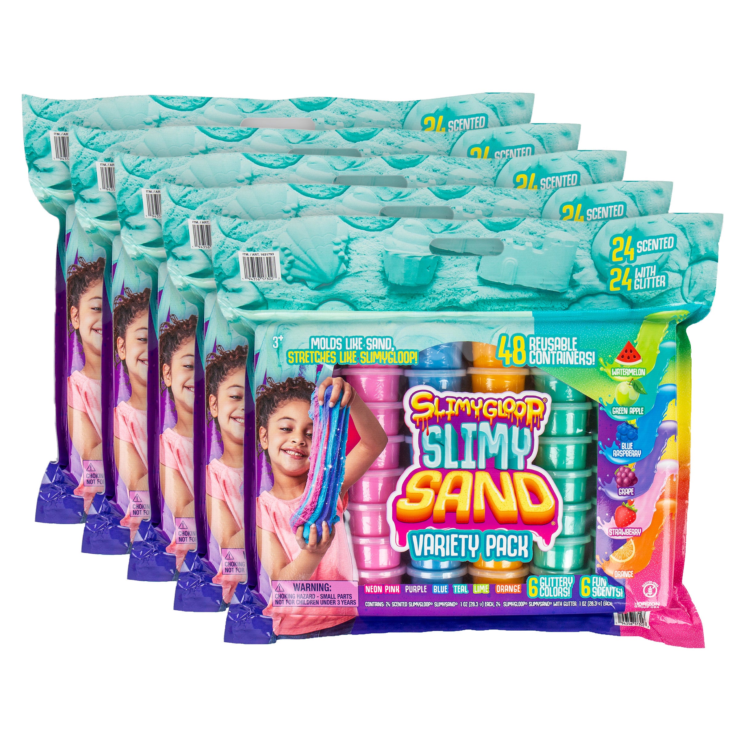 SLIMYGLOOP Slimy Sand, 5-Pack Bundle 240 Total