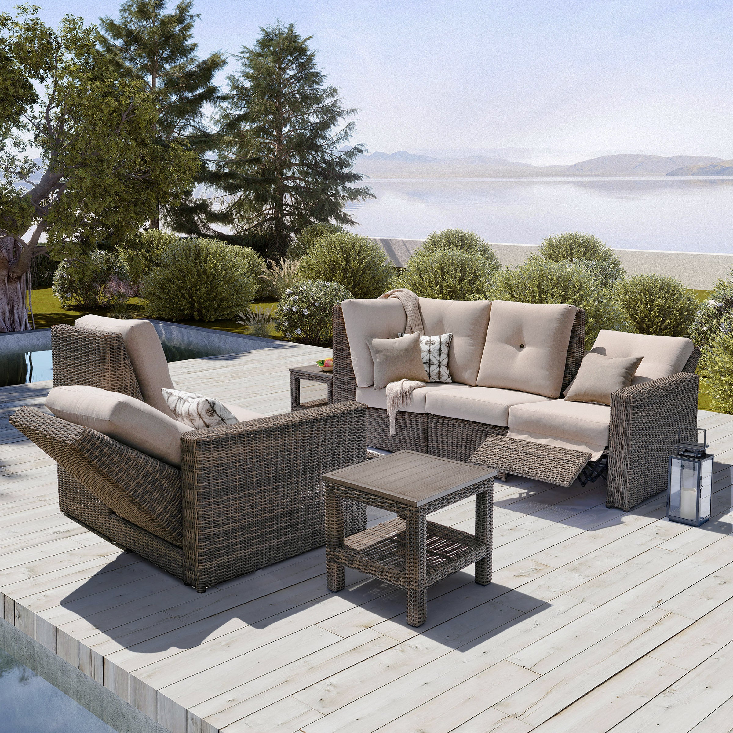 Java Corner 5-piece Reclining Sectional