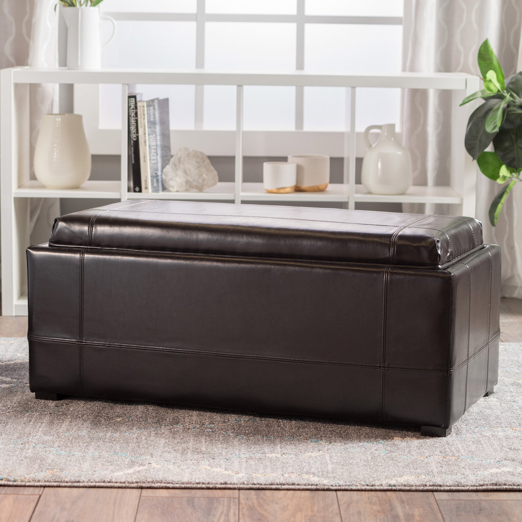 Drake 3-piece Bonded Leather Ottoman Set