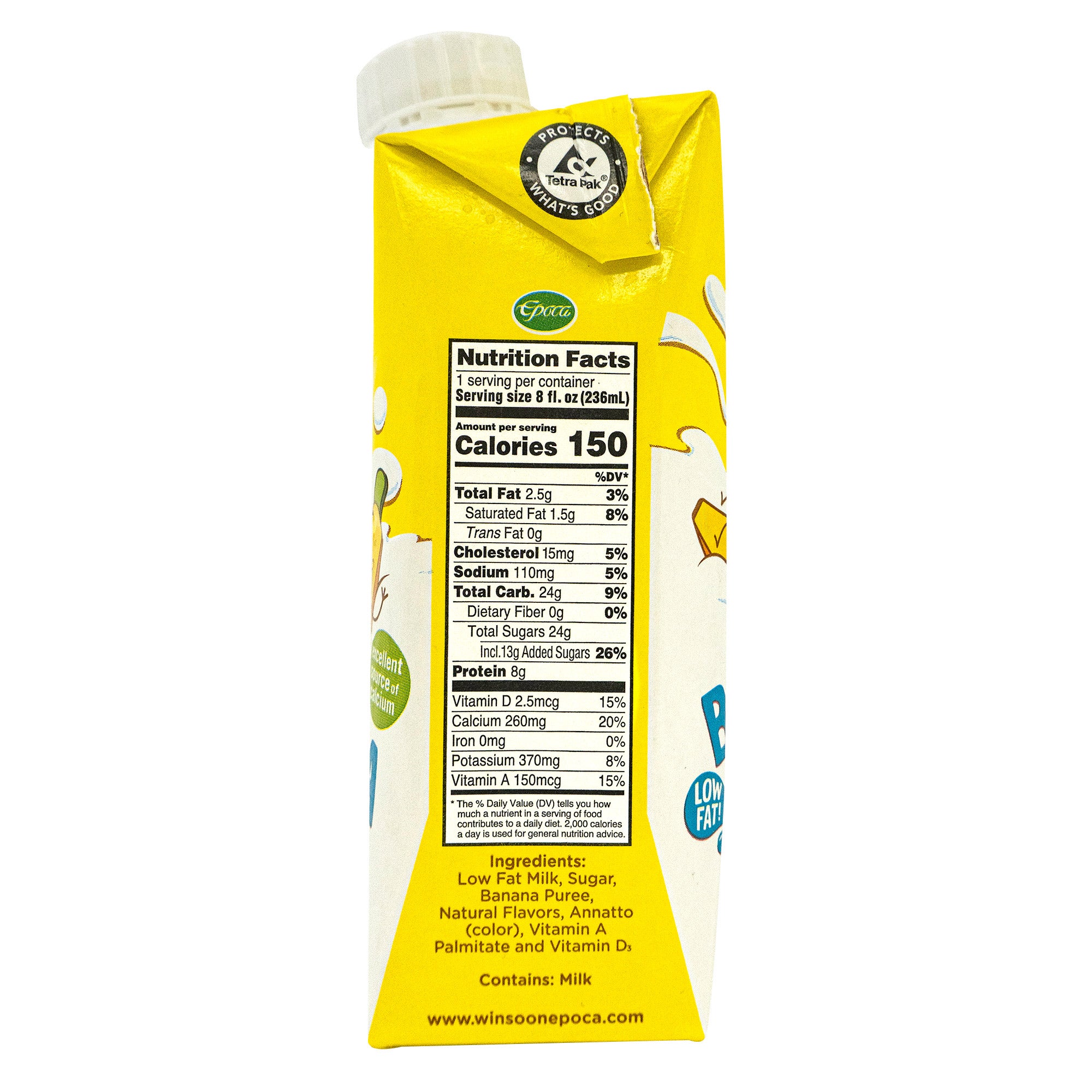 Epoca Cool Plus, Banana Milk, 8 fl oz, 12-count