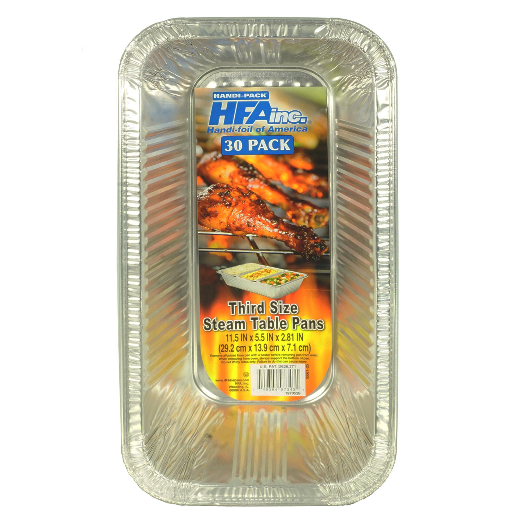 HFA Third Size Steam Table Pans, 30-count