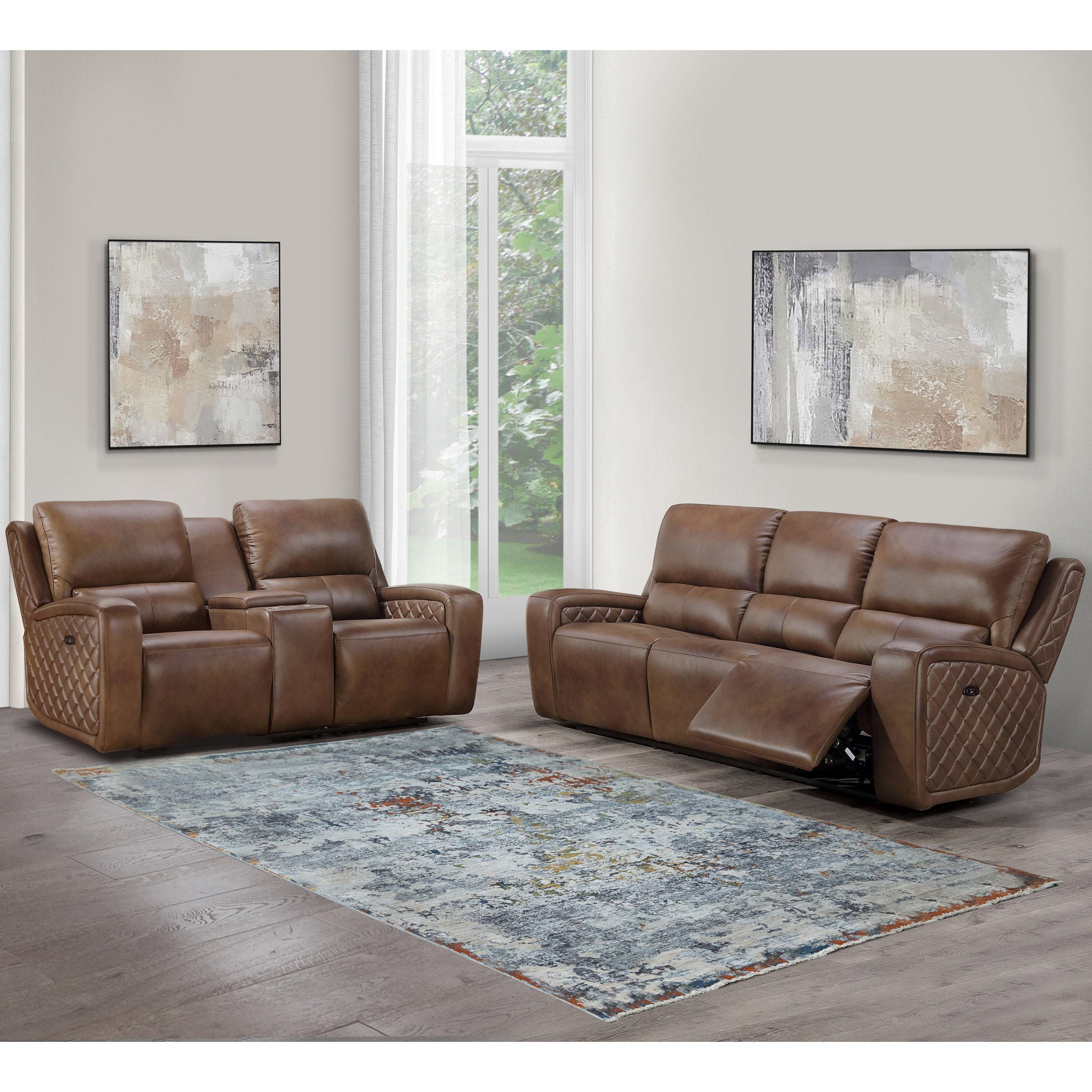 Dominick 2-piece Leather Power Reclining Set with Power Headrests
