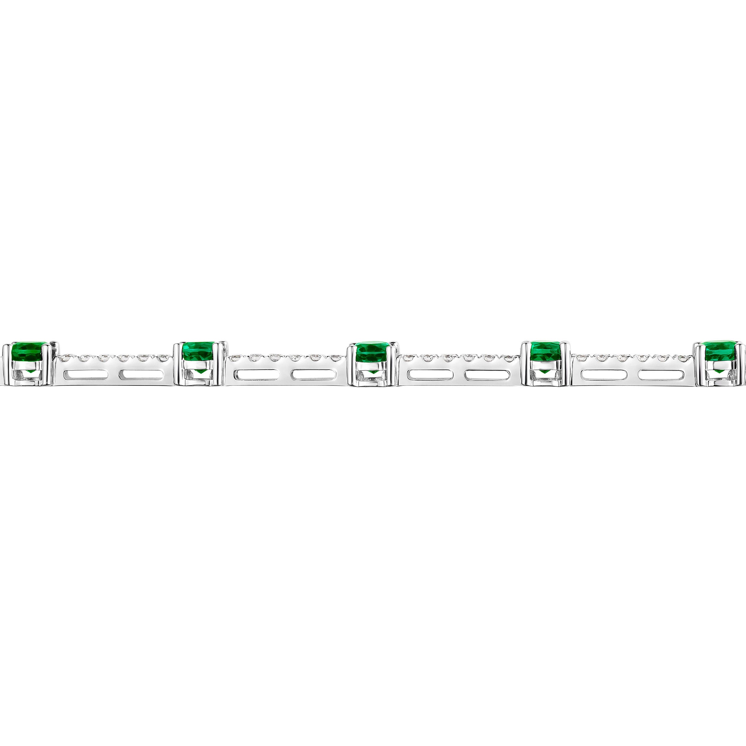 Gemstone and Diamond 14kt White Gold Bracelet