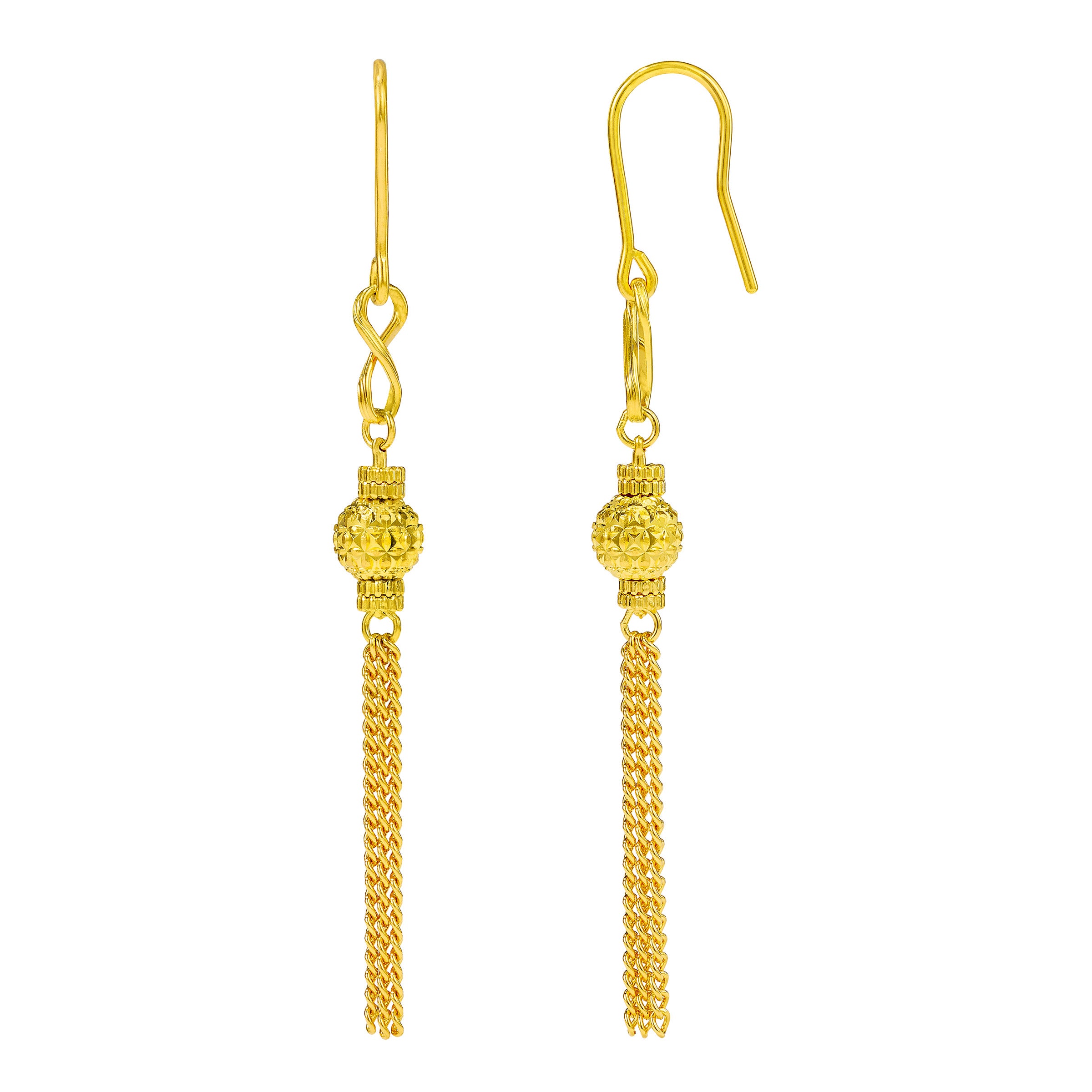 24kt Yellow Gold Infinity Drop Earrings