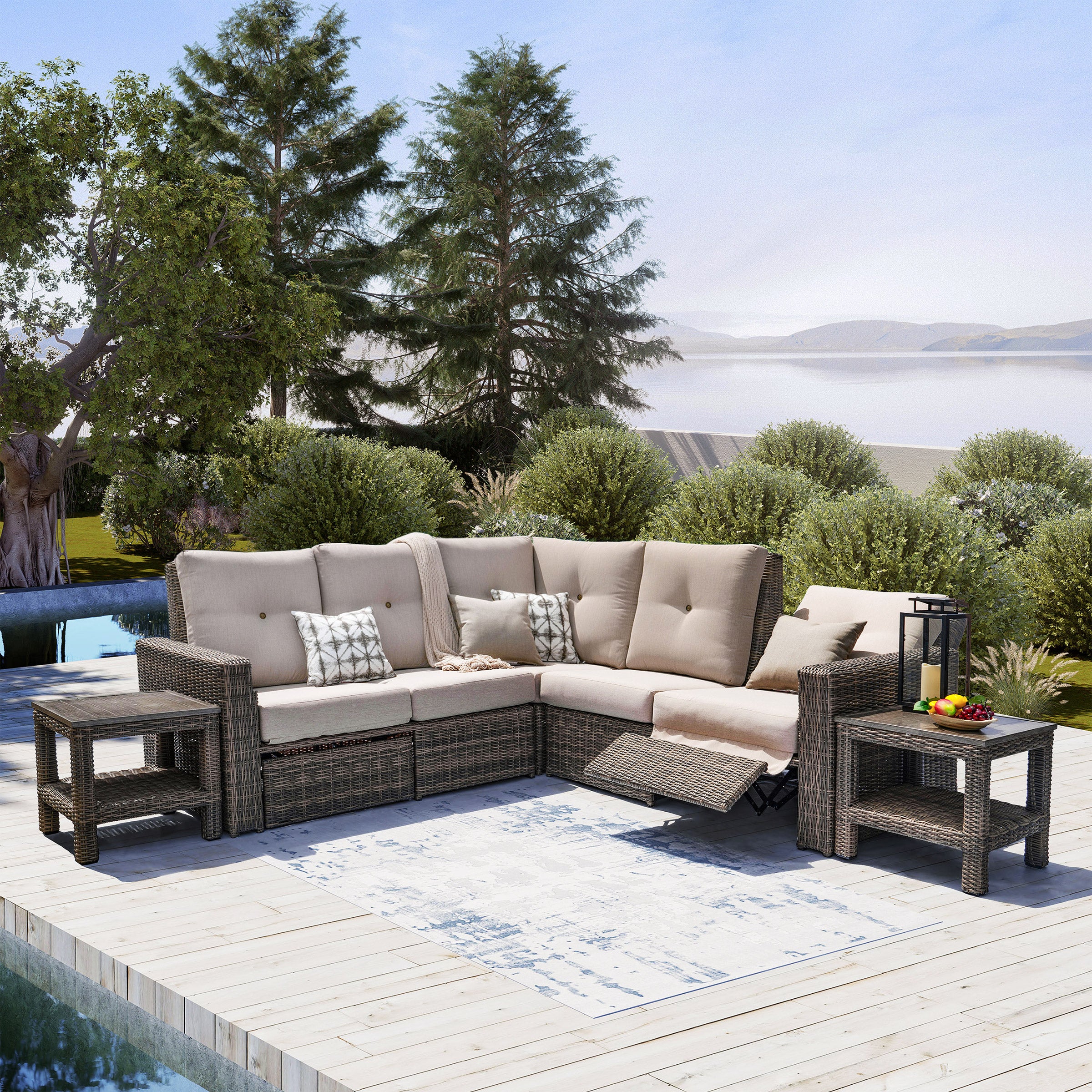 Java Corner 5-piece Reclining Sectional