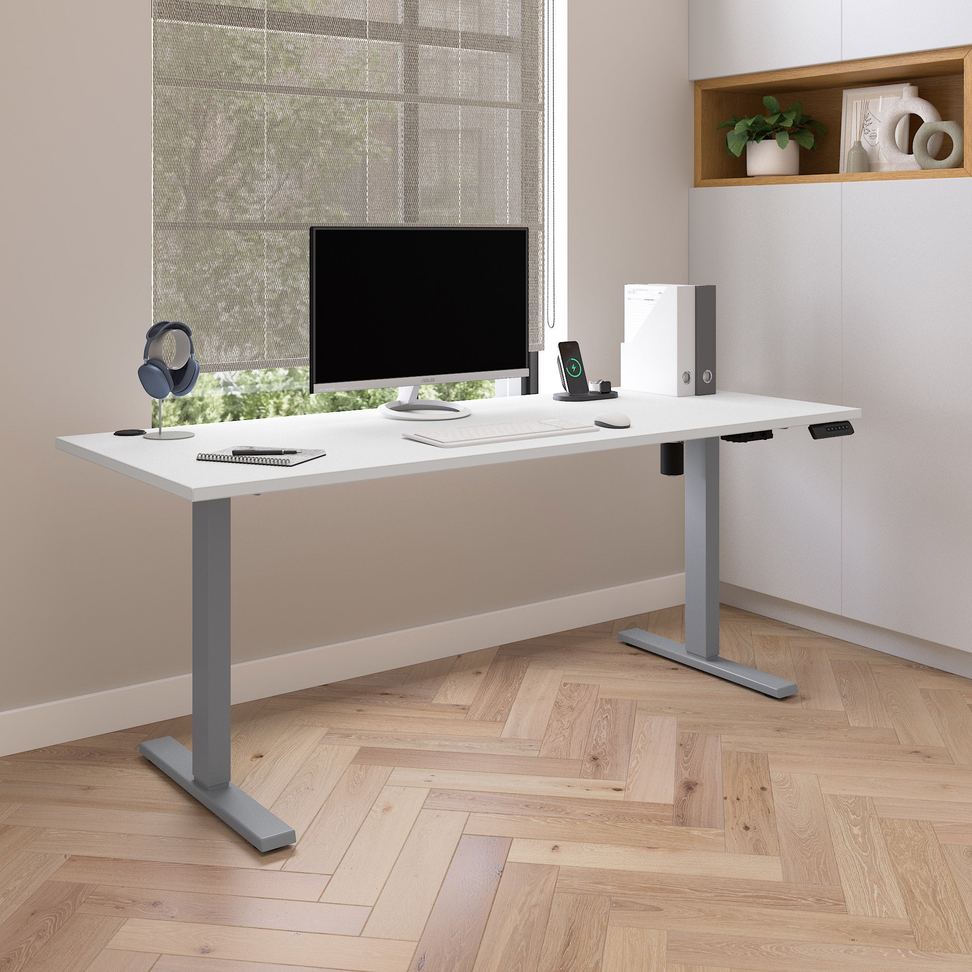 Upstand Plus 72” Height Adjustable Desk with Charging Station